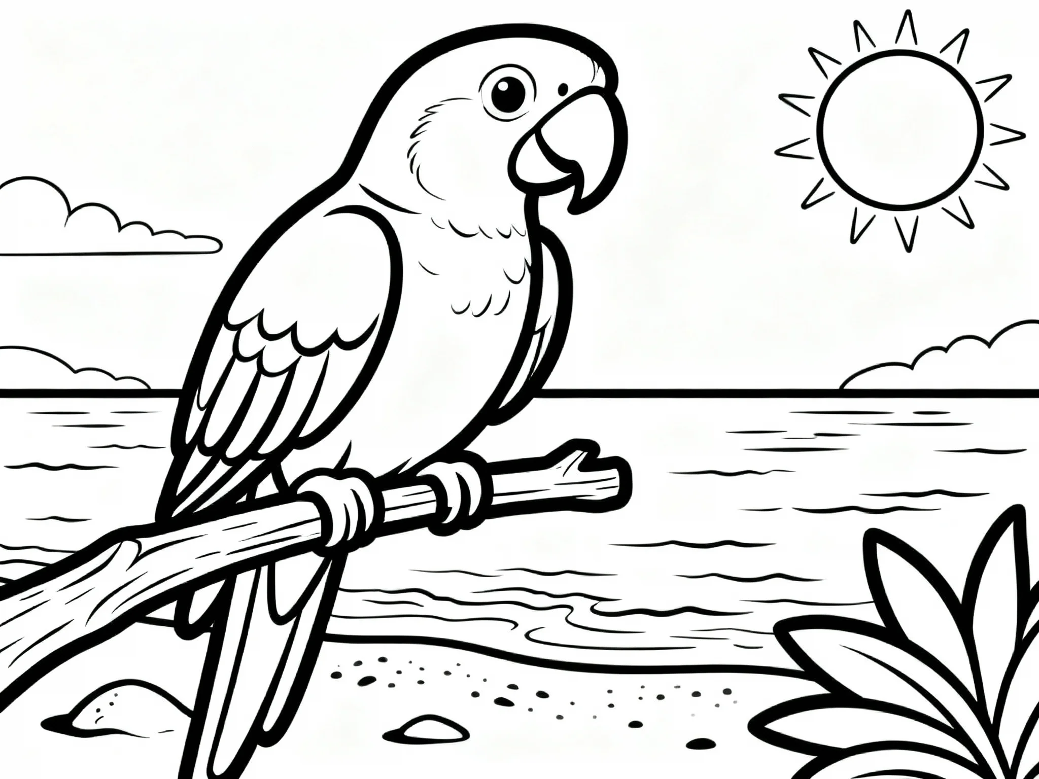 Parrot in a Tropical Paradise