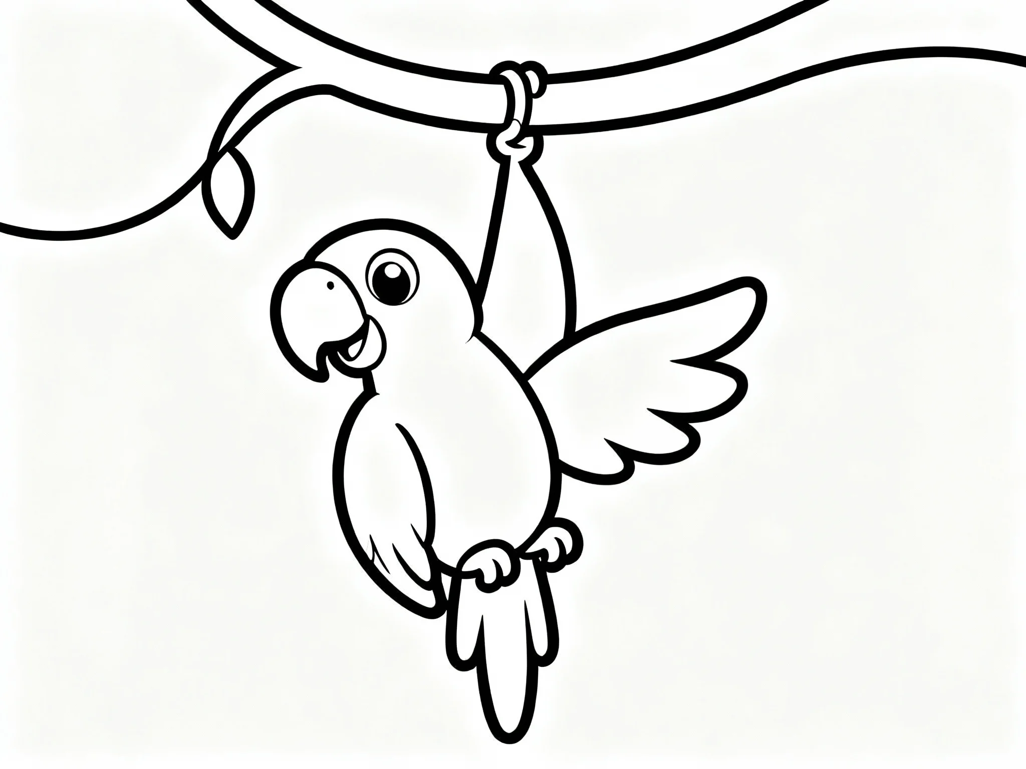 Parrot Swinging on a Vine