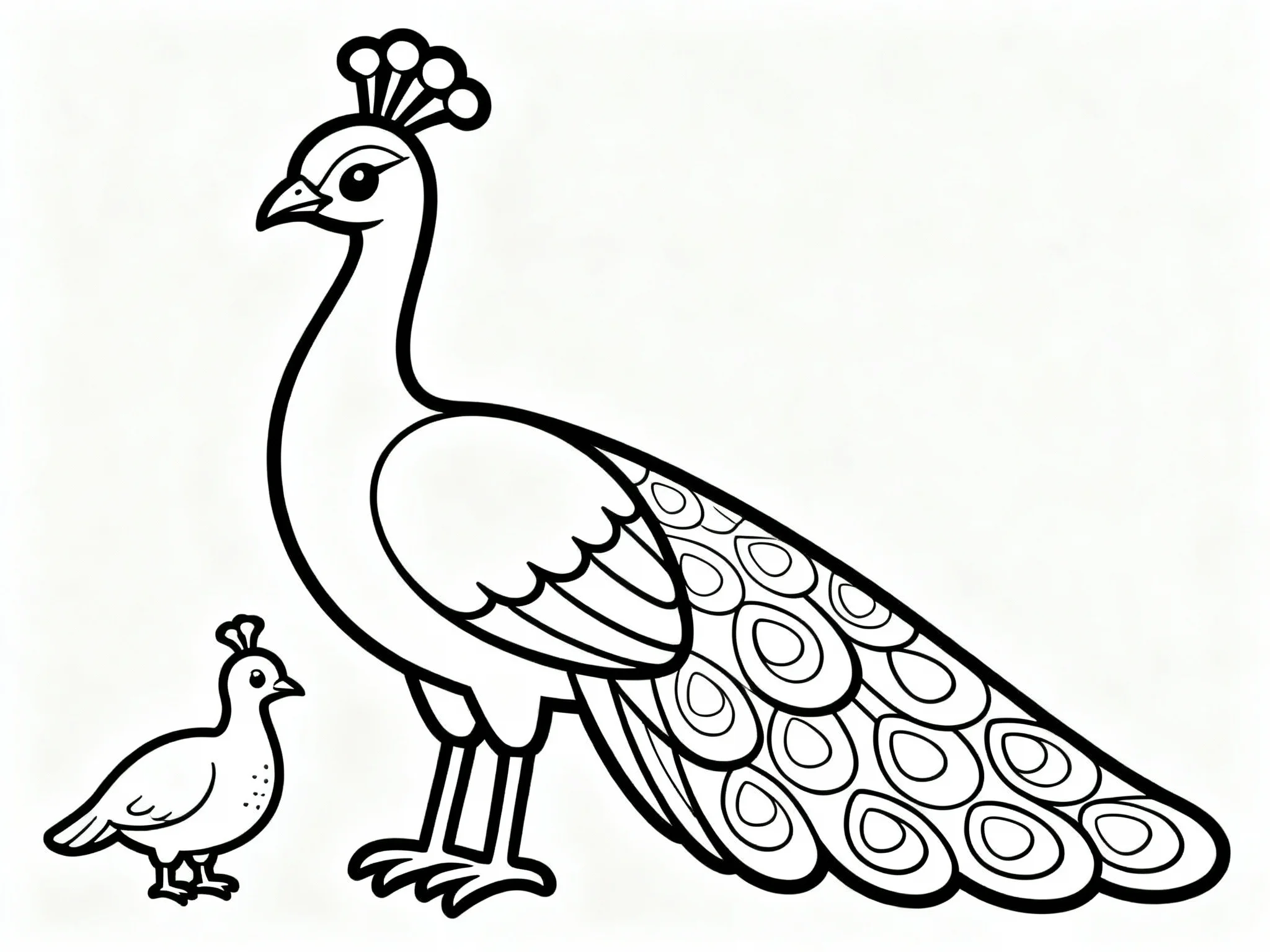 Peacock and Peahen Together