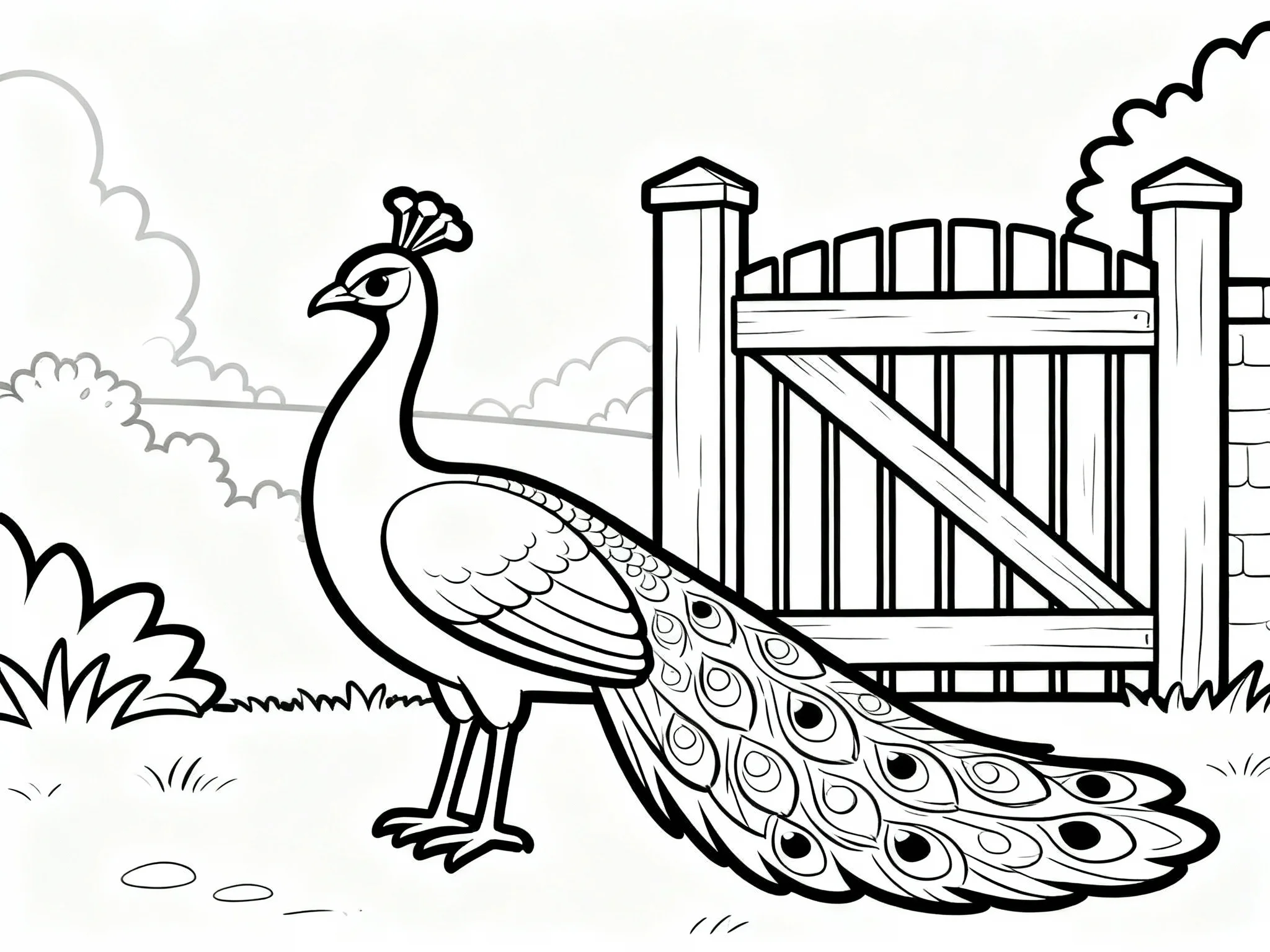 Peacock in a Garden Gate