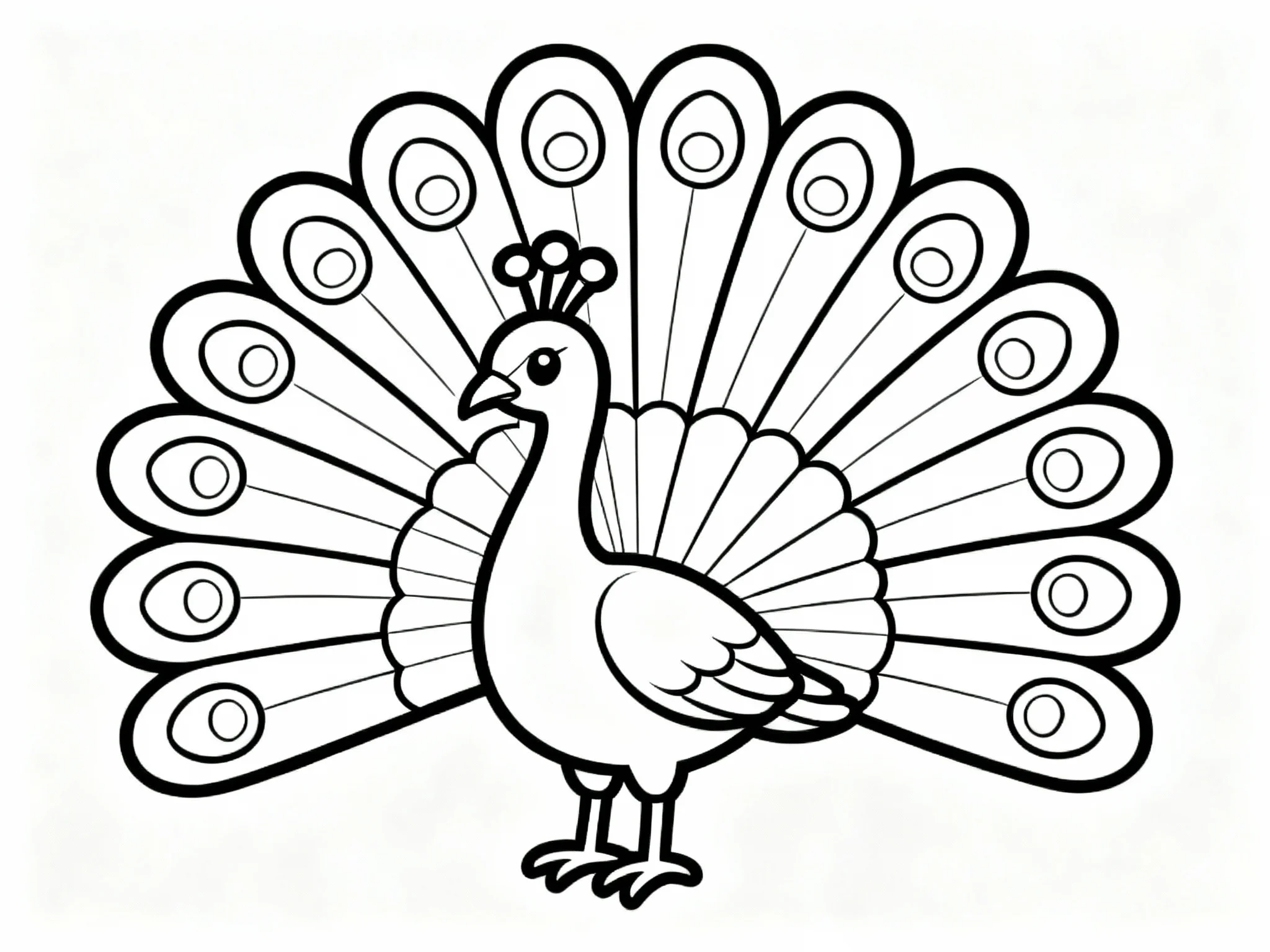 Peacock with Rainbow Colors