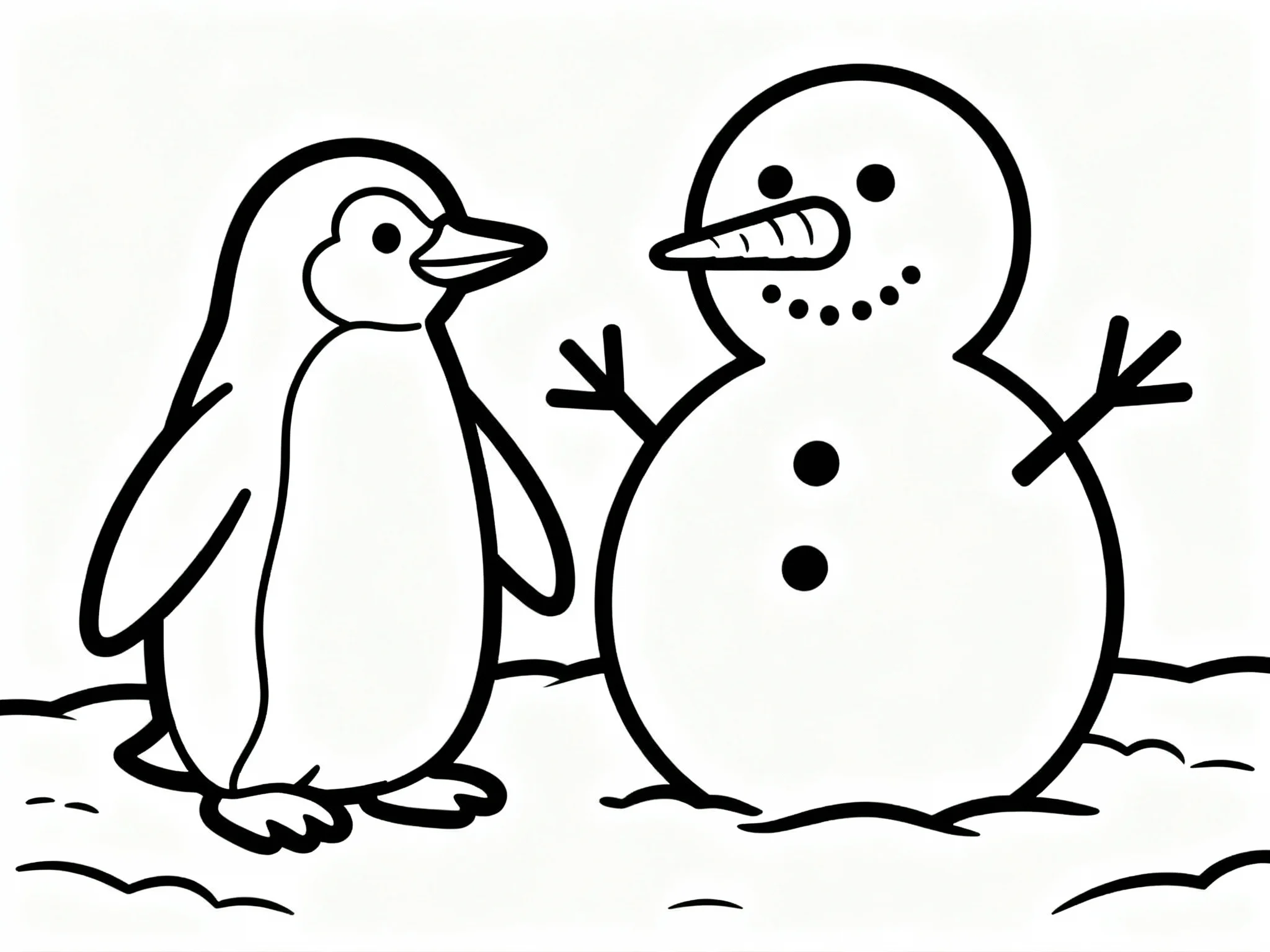 Penguin and Snowman