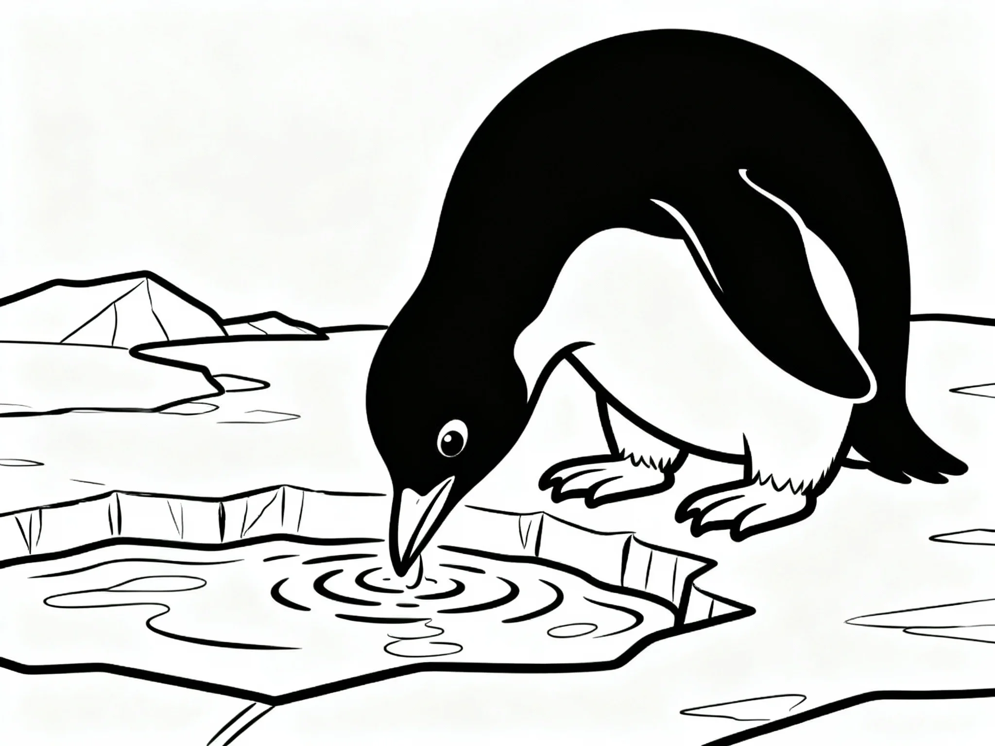 Penguin Drinking Water
