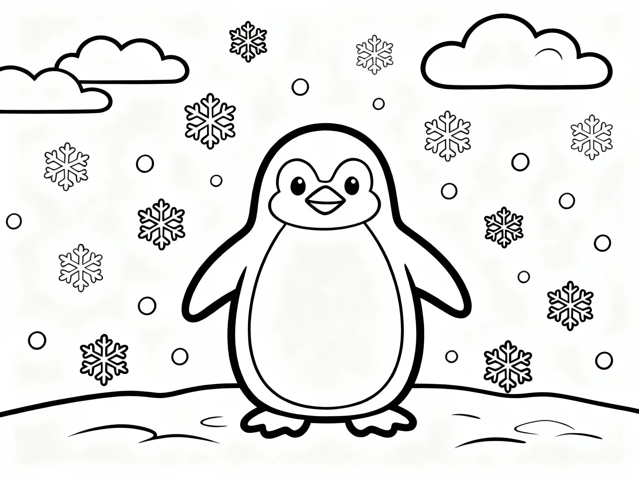 Penguin in Snow Storm