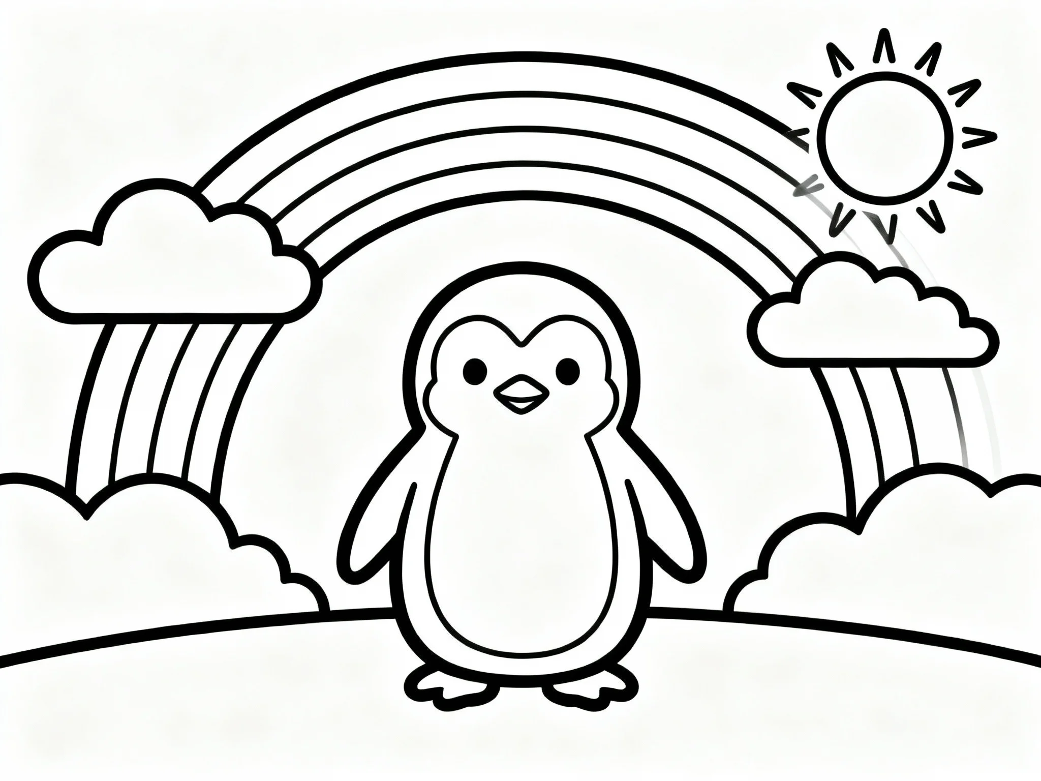 Penguin with Rainbow