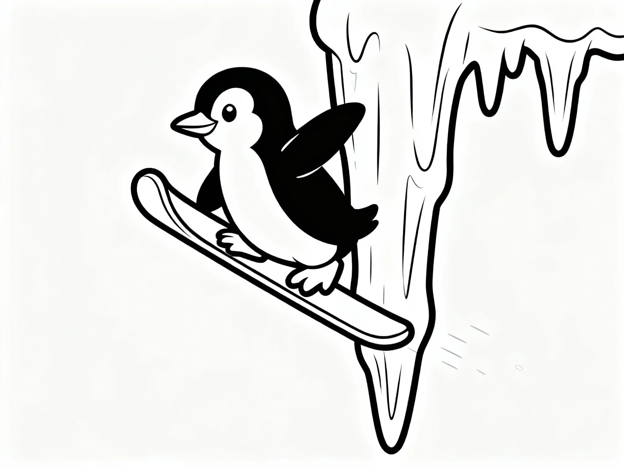 Penguin Riding Icicle