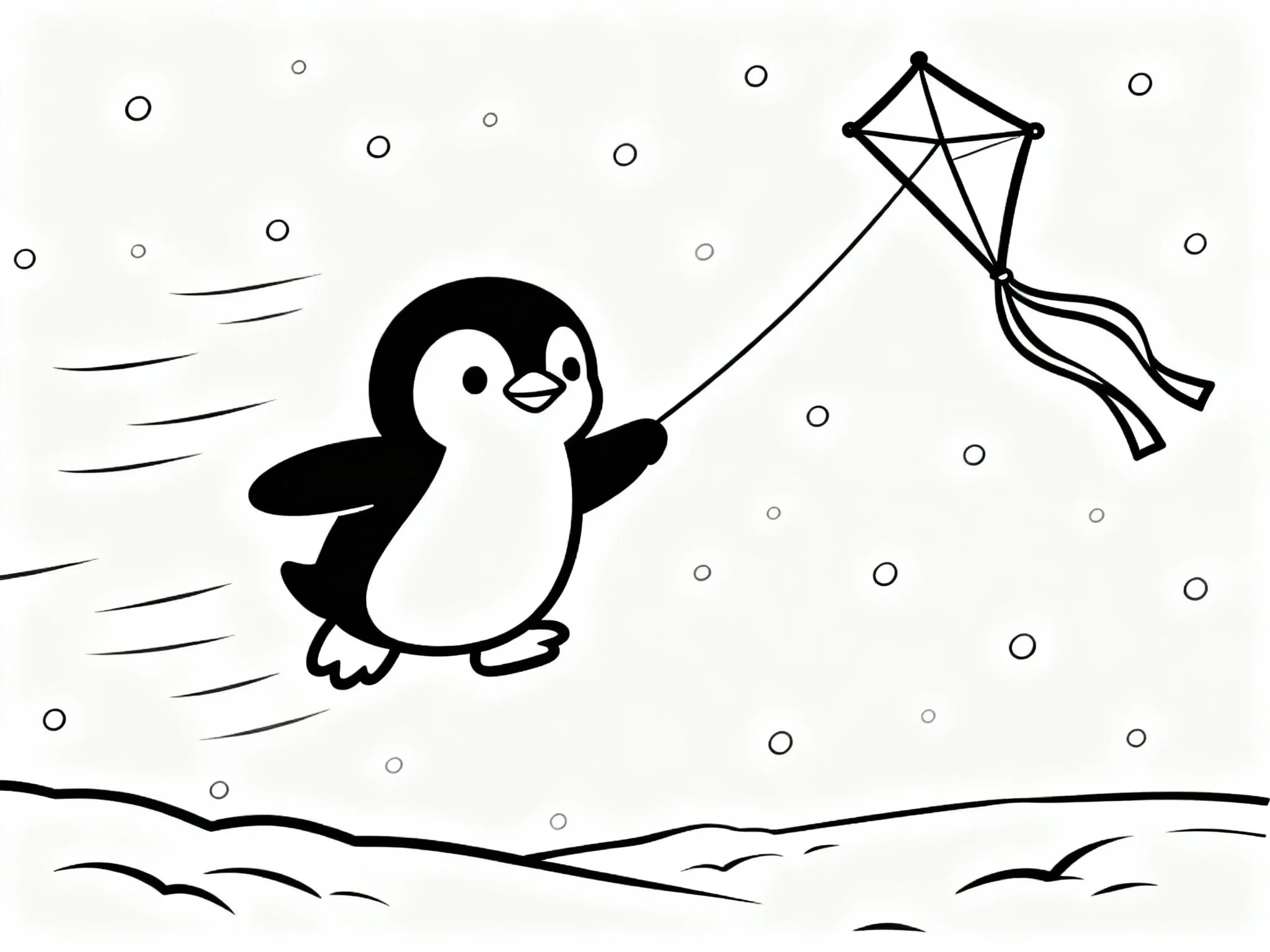 Penguin with Kite