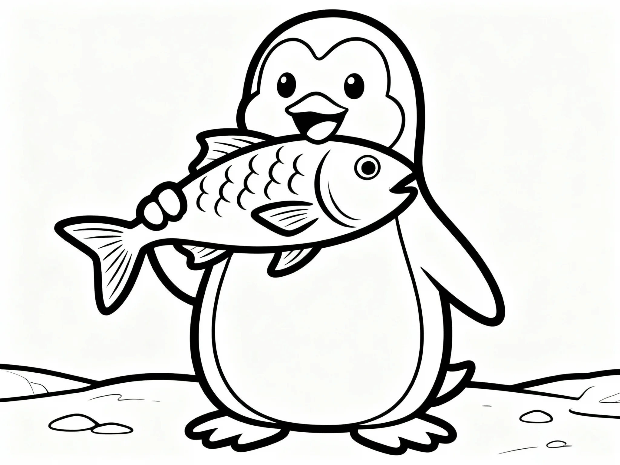 Penguin with Fish