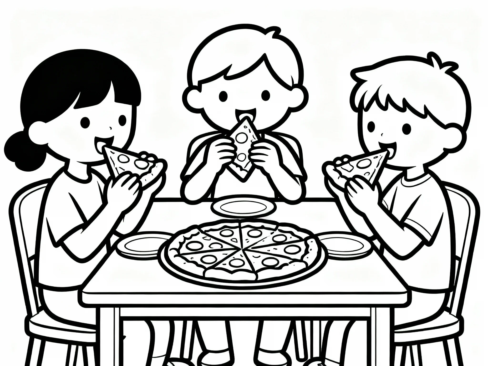 Family Eating Pizza