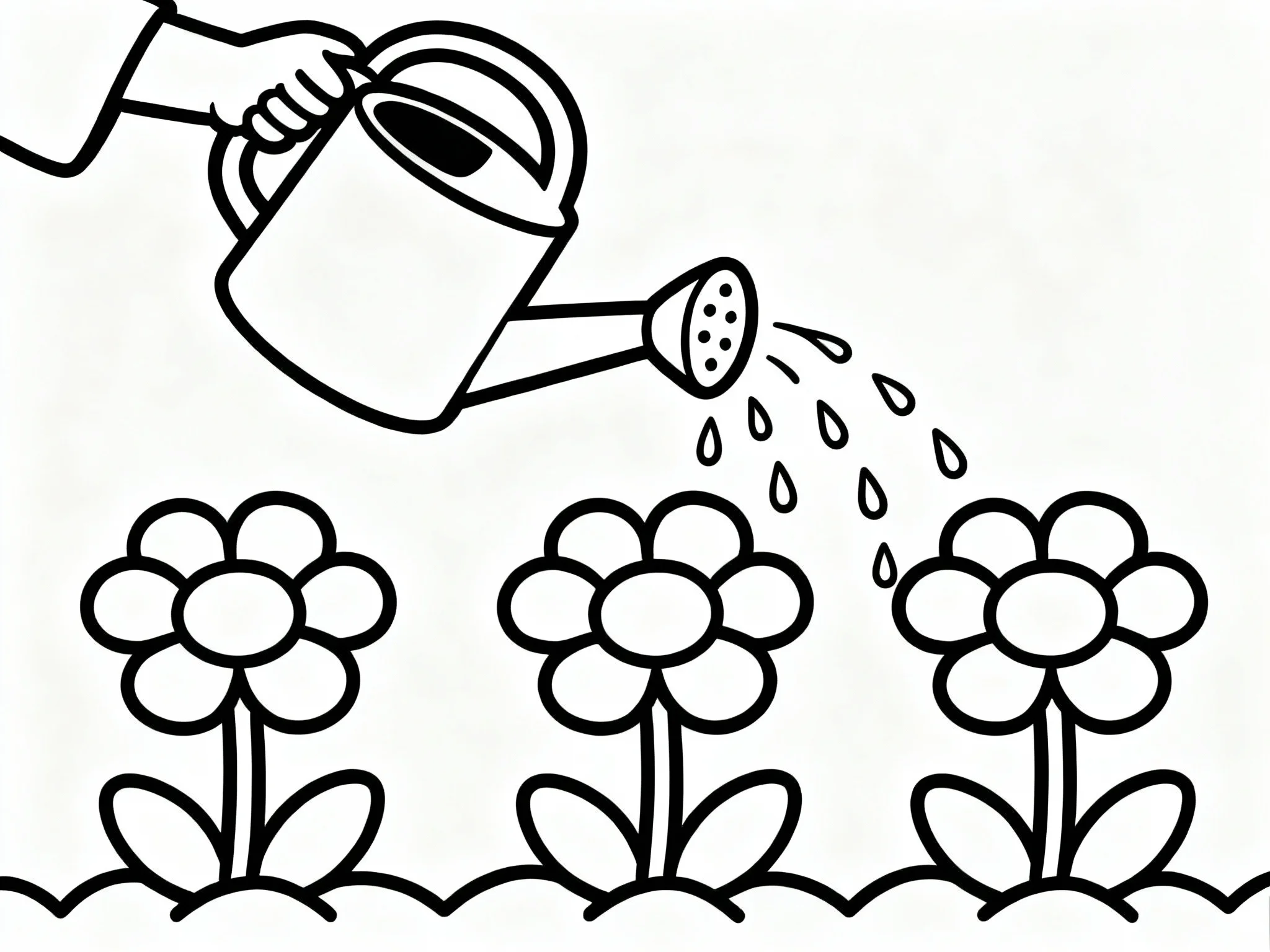 Watering Can and Flowers