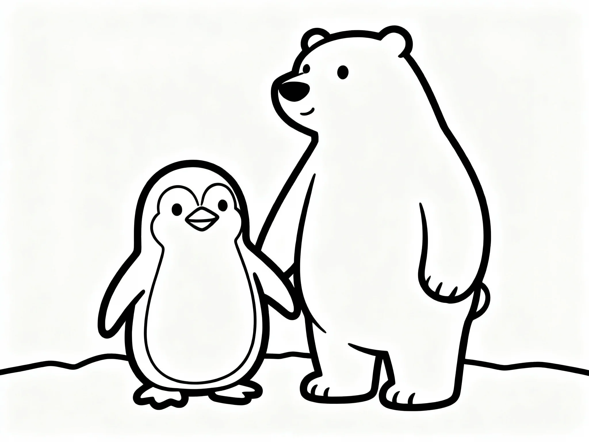 Polar Bear and Penguin Friends