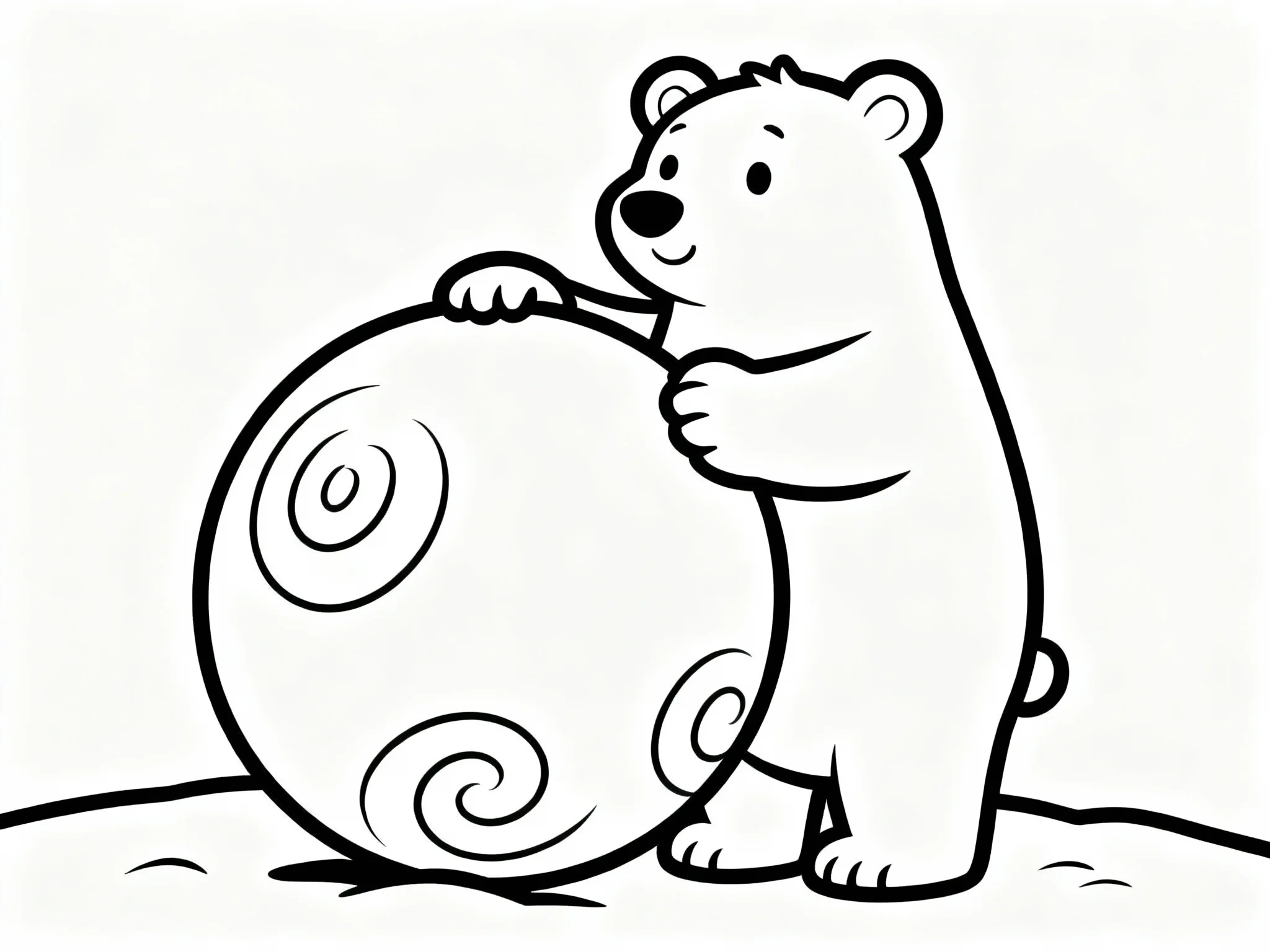 Polar Bear with Snowball