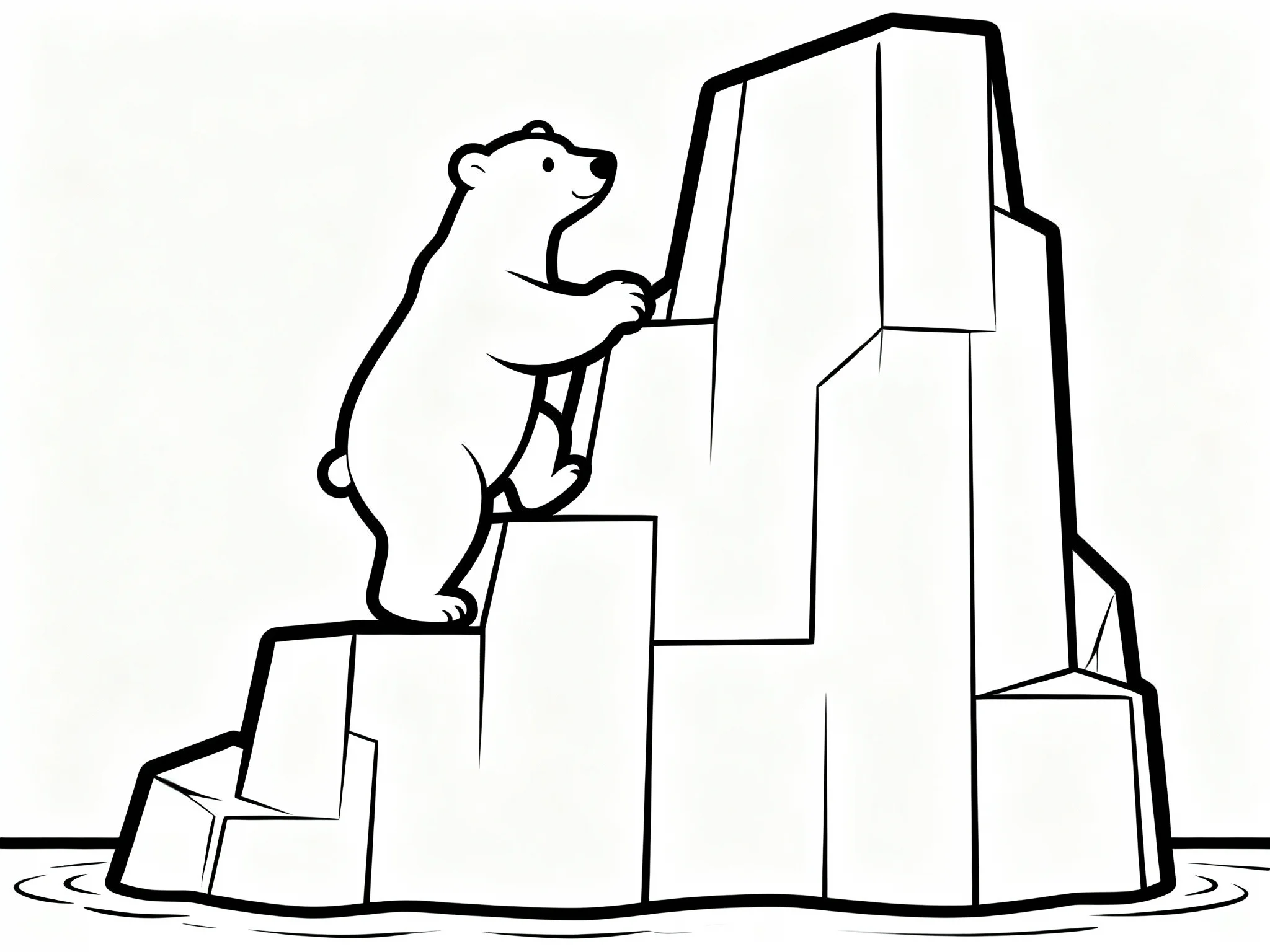 Polar Bear Climbing Ice