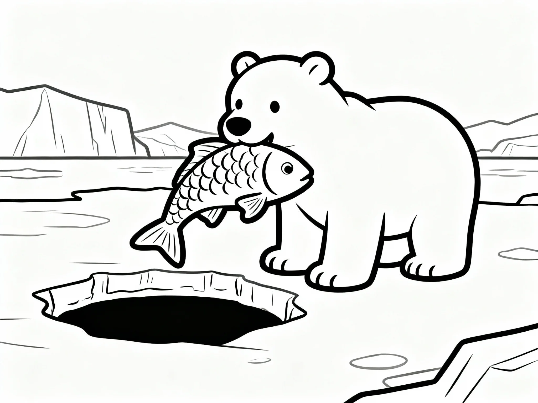 Polar Bear with Fish