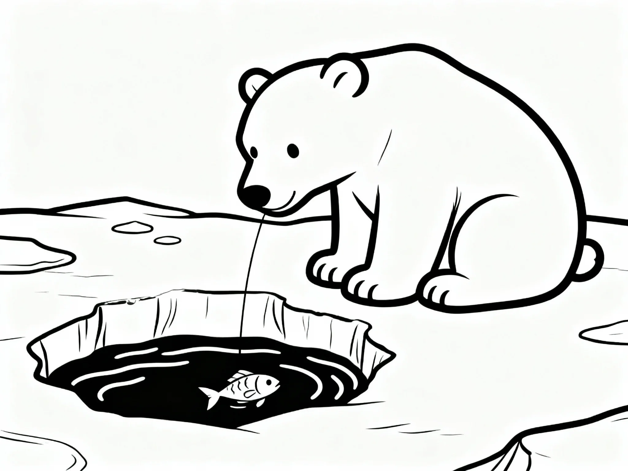 Polar Bear at Ice Hole