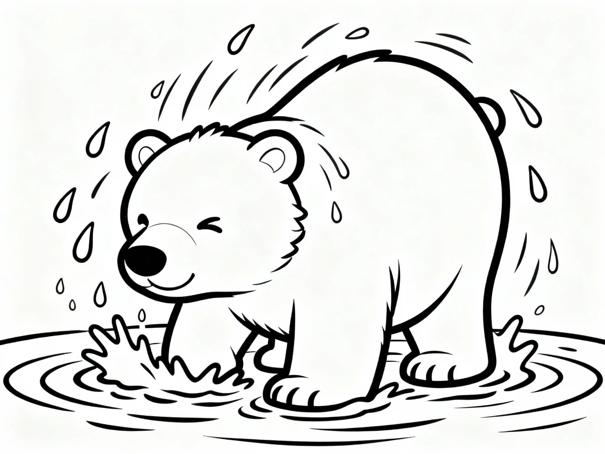 Polar Bear Shaking Water