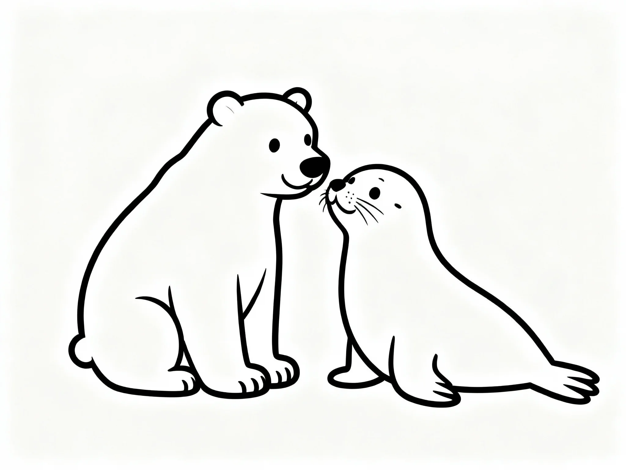 Polar Bear Playing with Seal