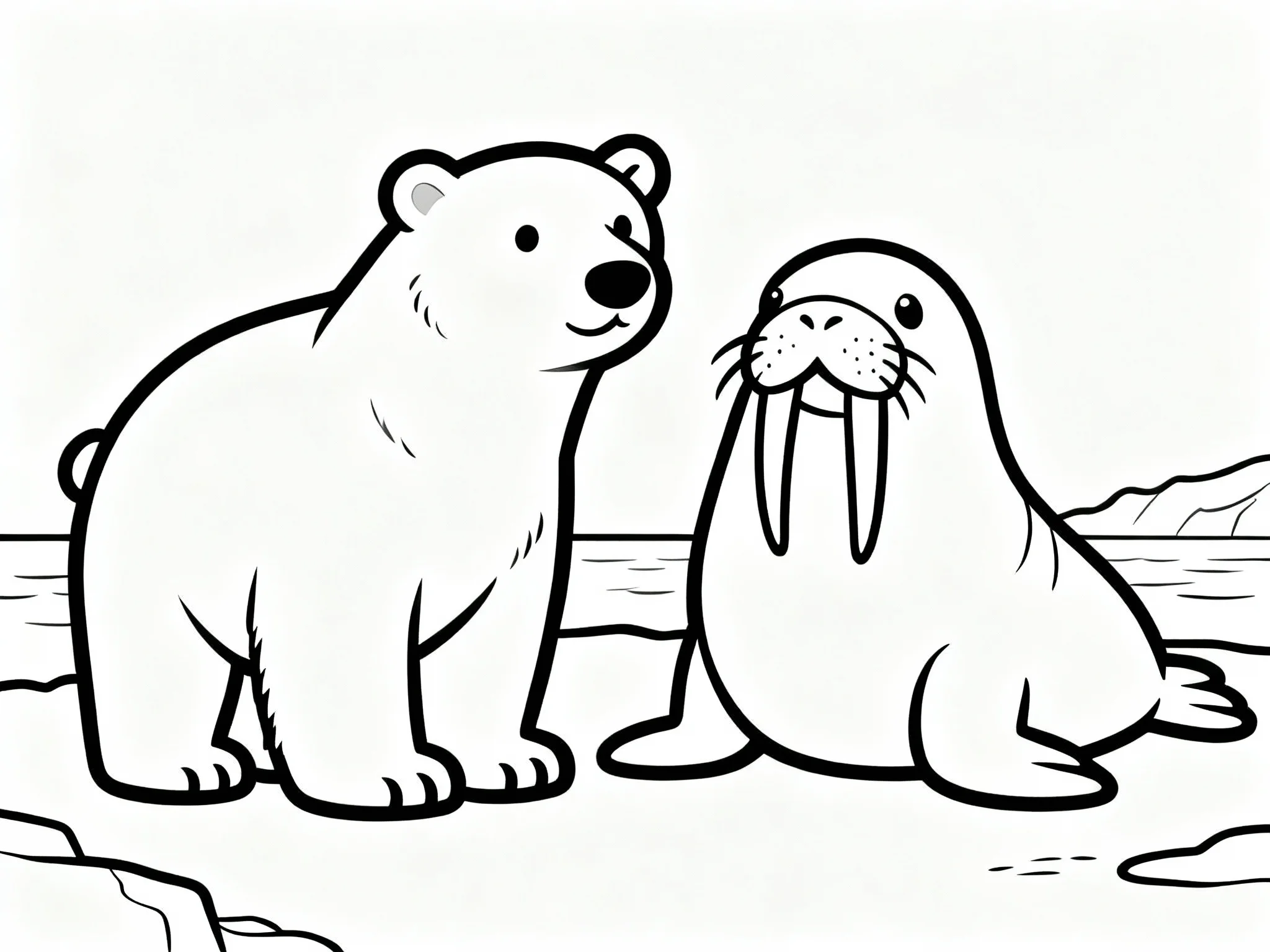 Polar Bear with Long Tusks