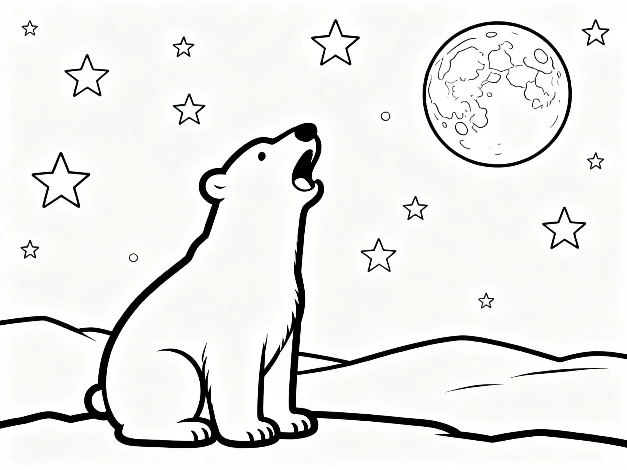 Polar Bear in Moon Light