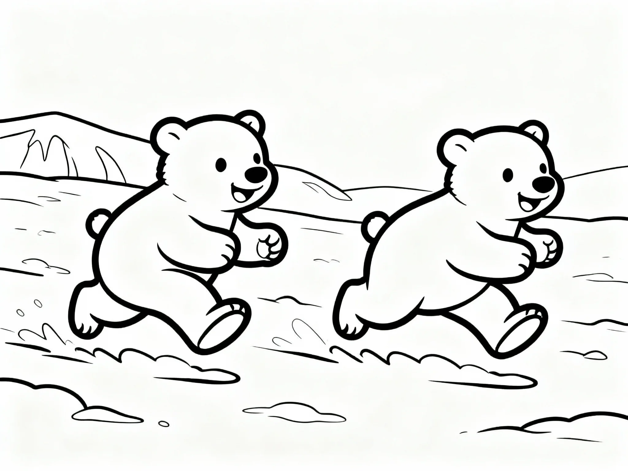 Polar Bear Cubs Racing
