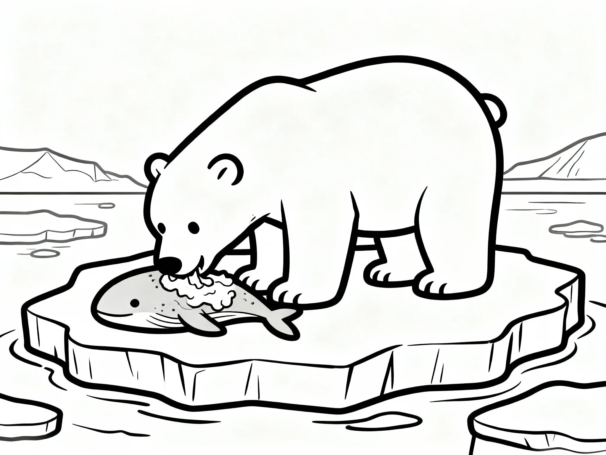 Polar Bear Eating Blubber