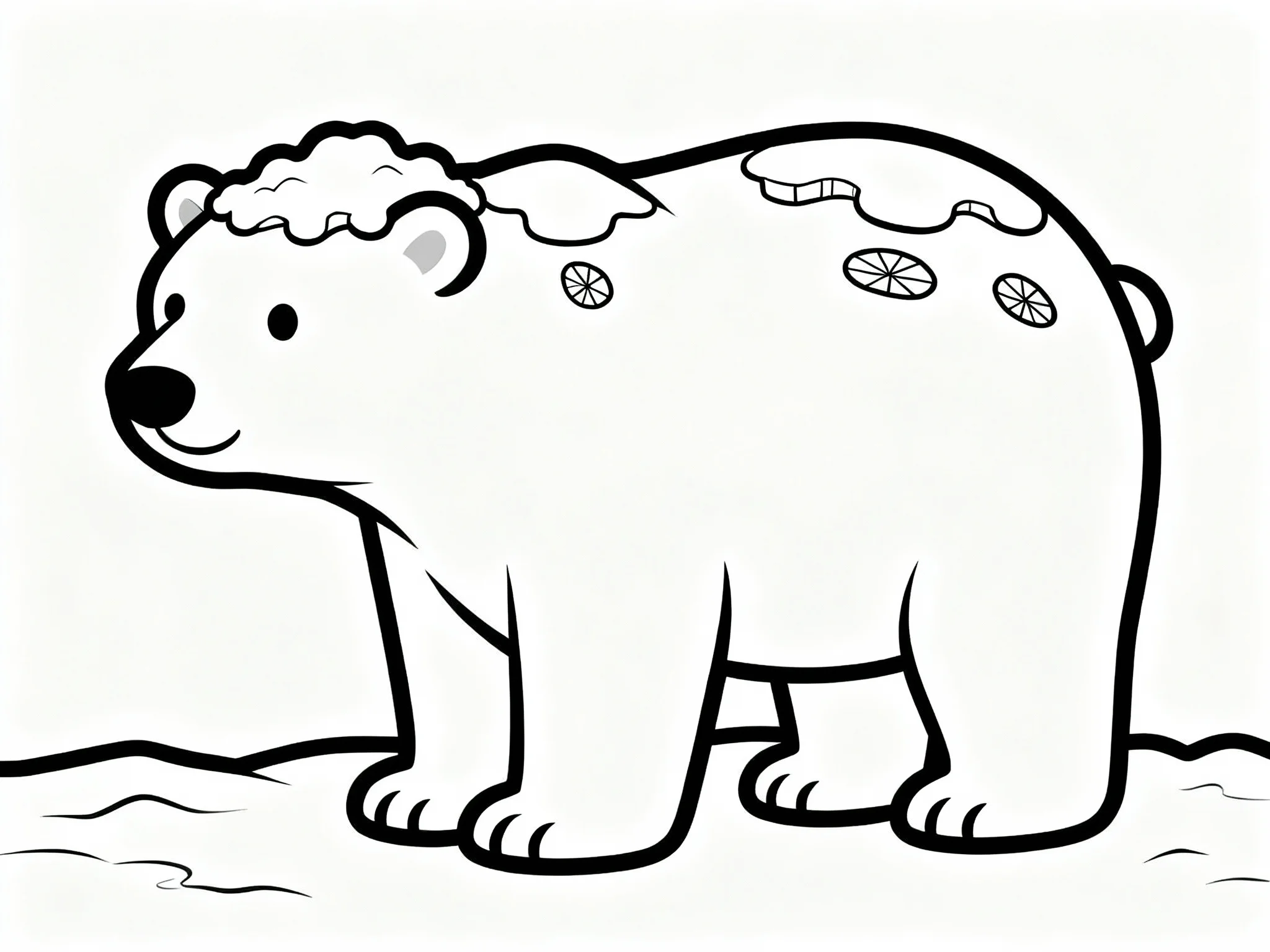 Polar Bear with Snow on Head