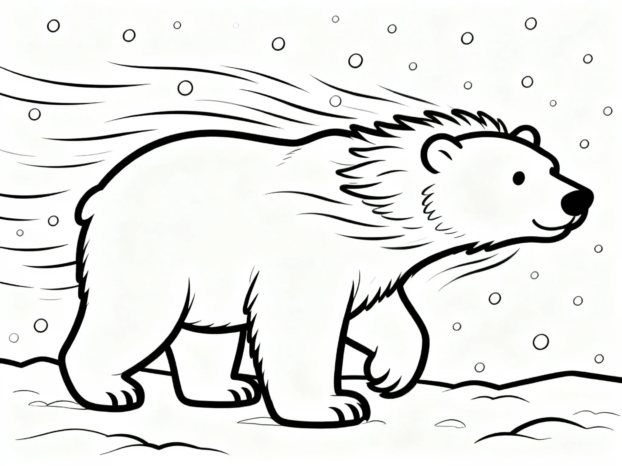 Polar Bear in Wind
