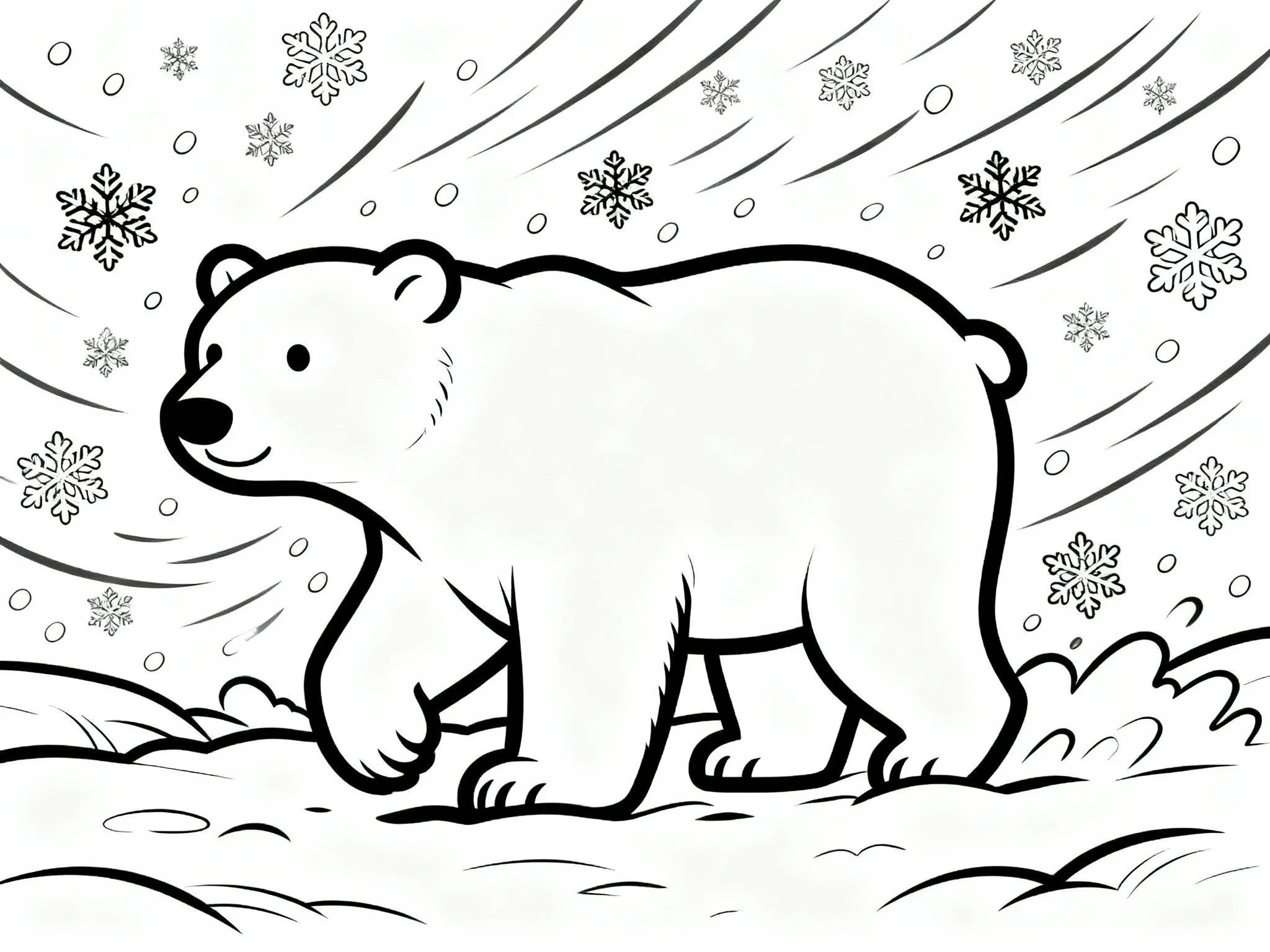 Polar Bear in Blizzard