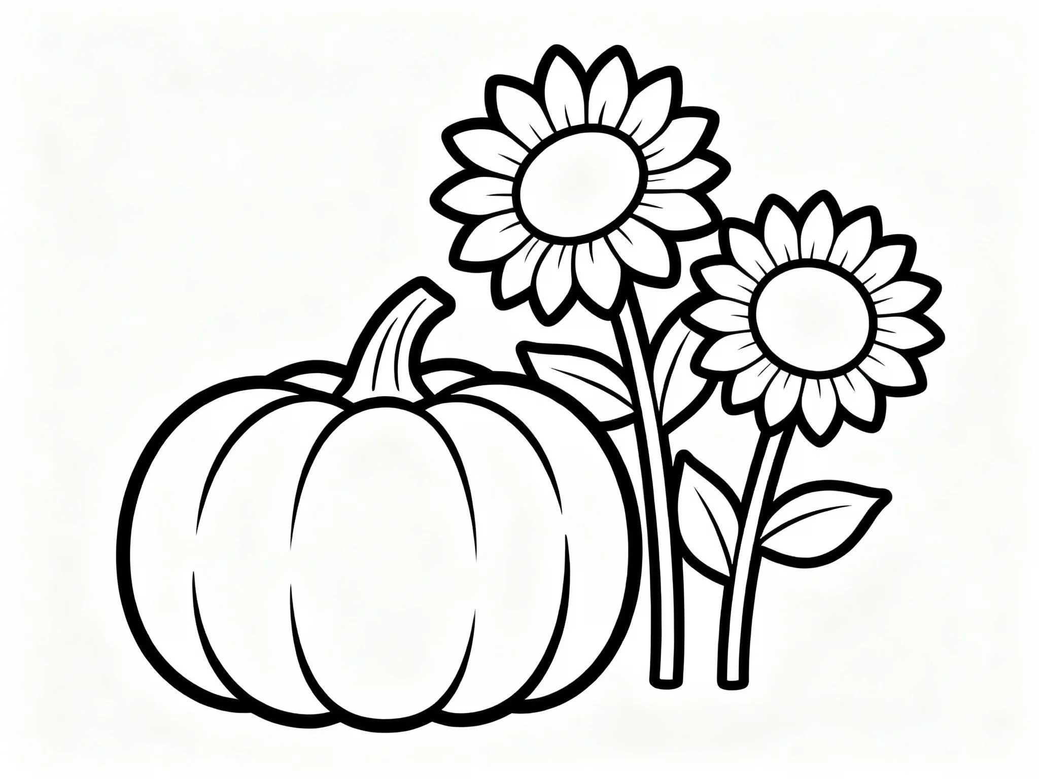 Pumpkin with Sunflowers