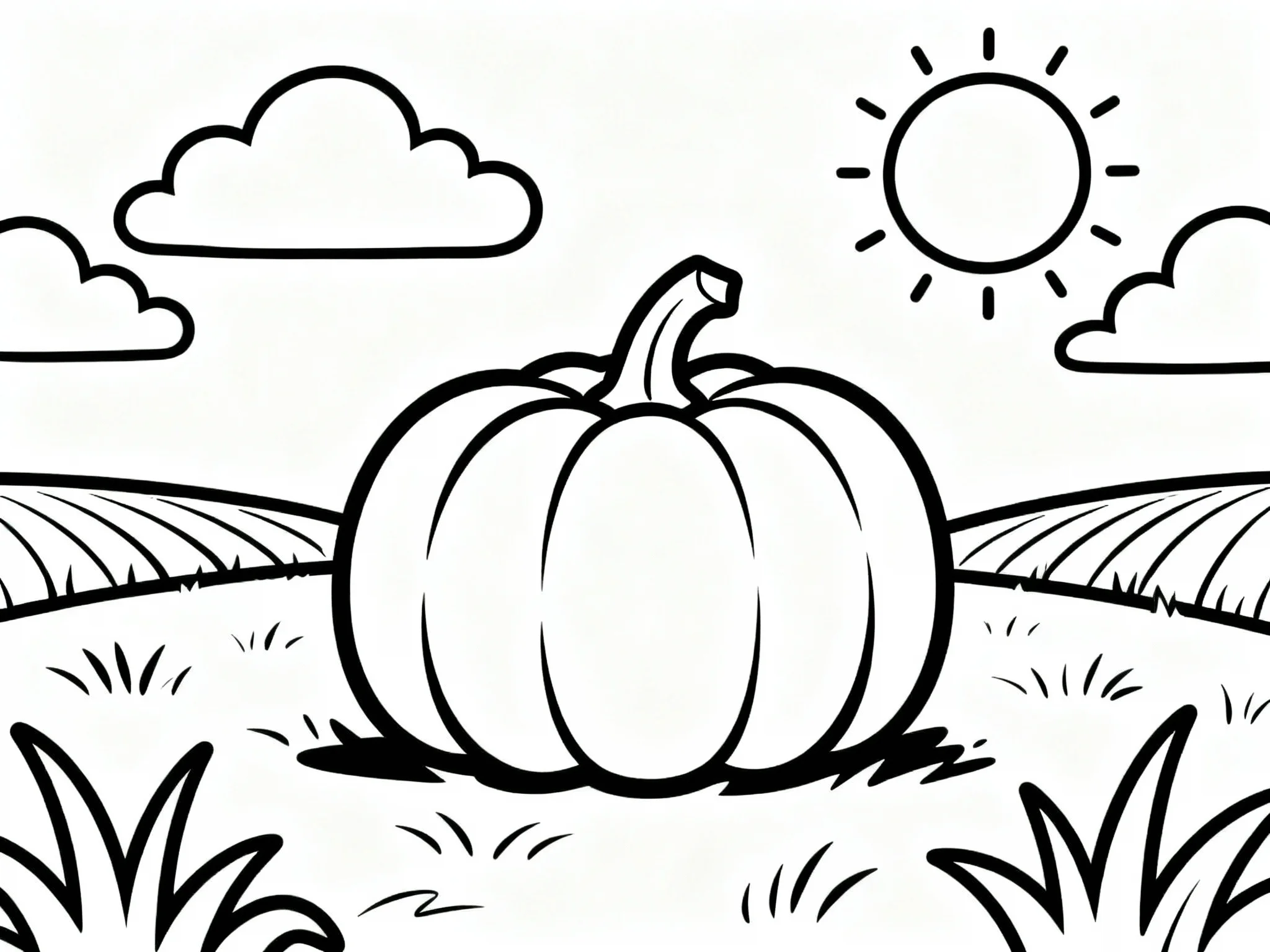 Pumpkin Under Clouds