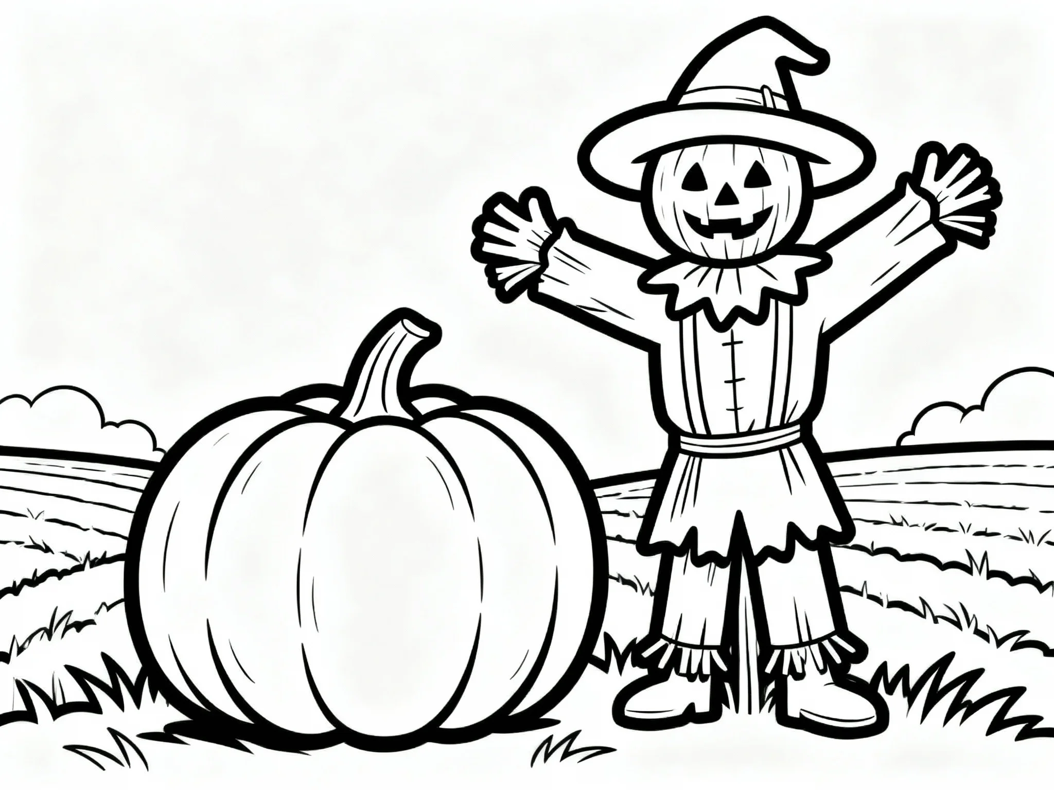 Pumpkin and Scarecrow Friends