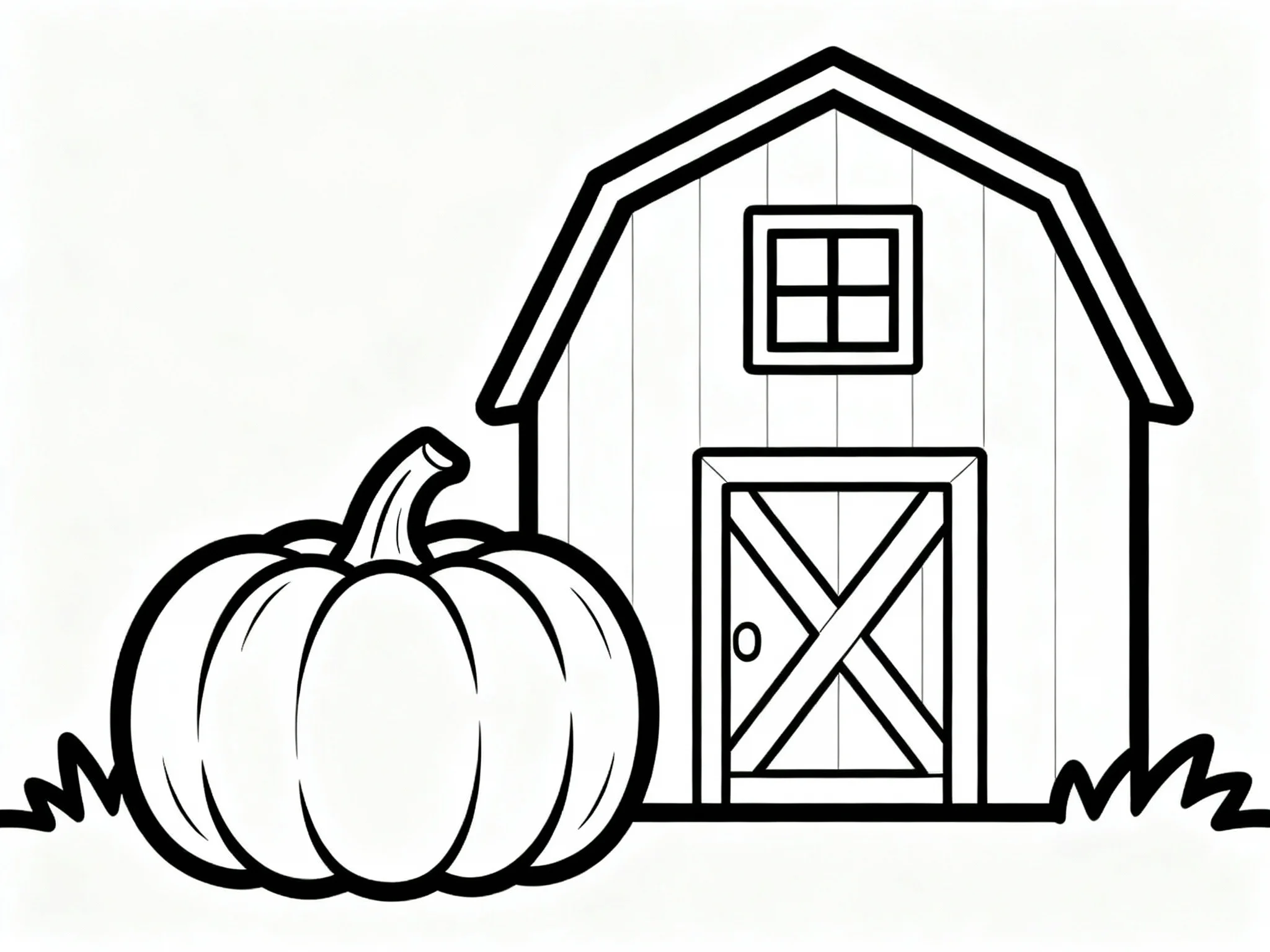 Pumpkin by a Barn