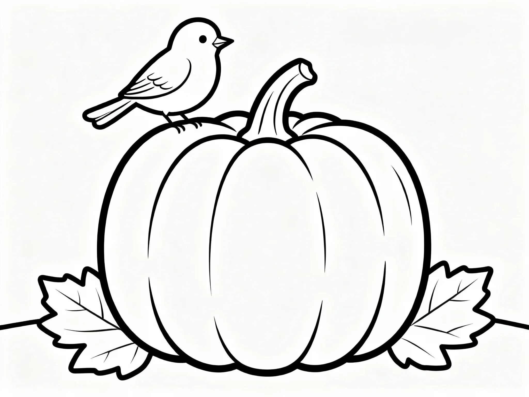 Pumpkin with Bird
