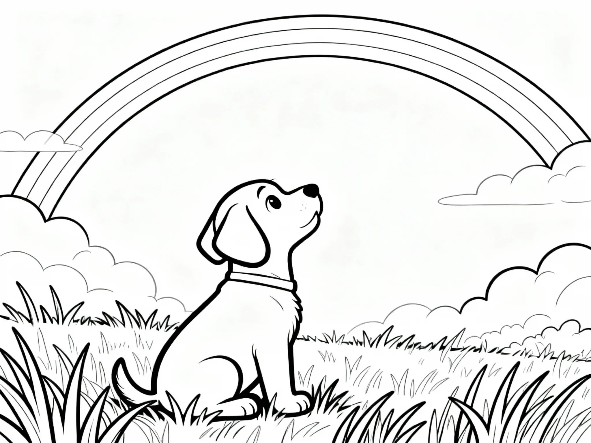 Puppy Under a Rainbow