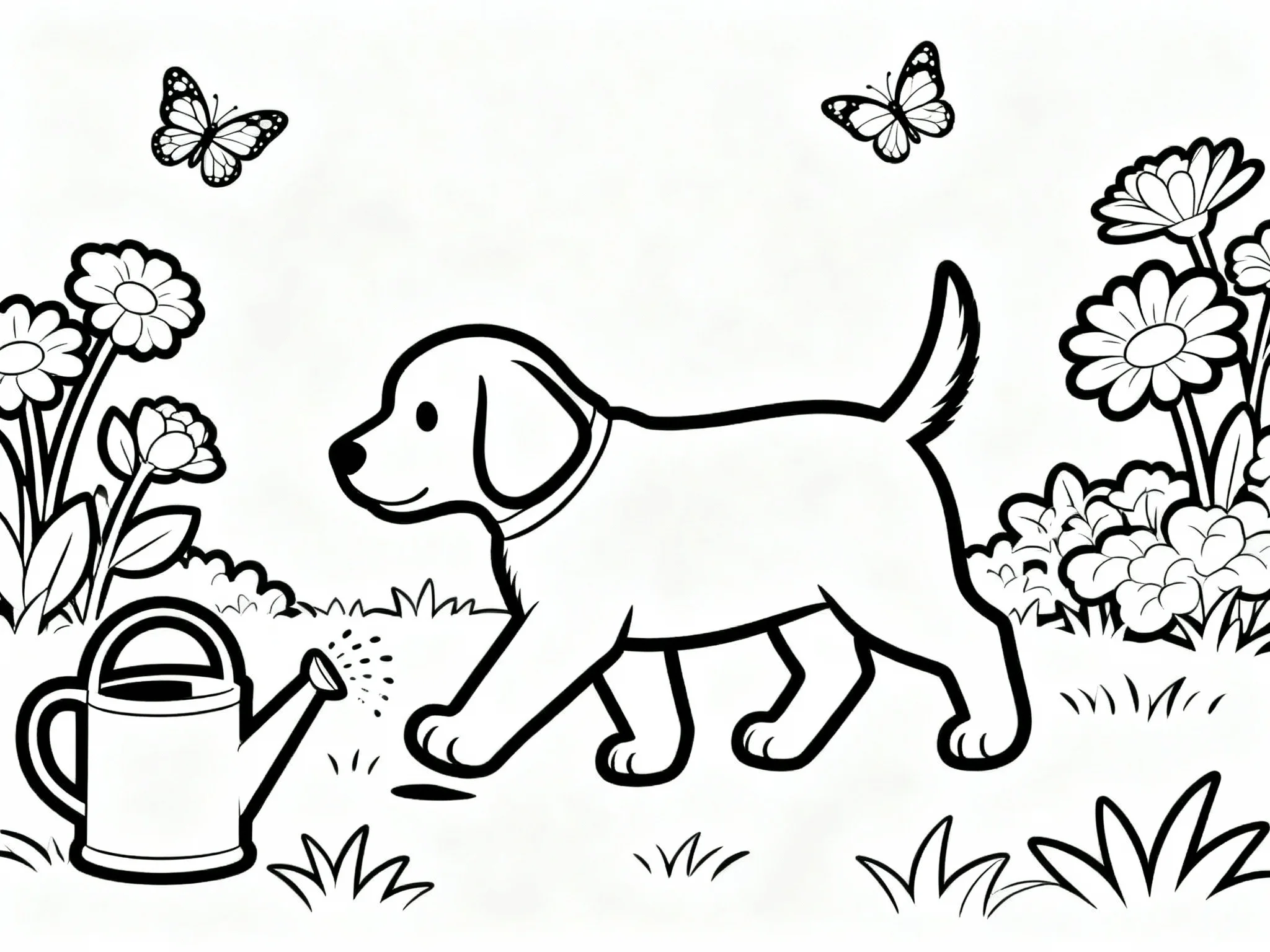 Puppy in a Garden