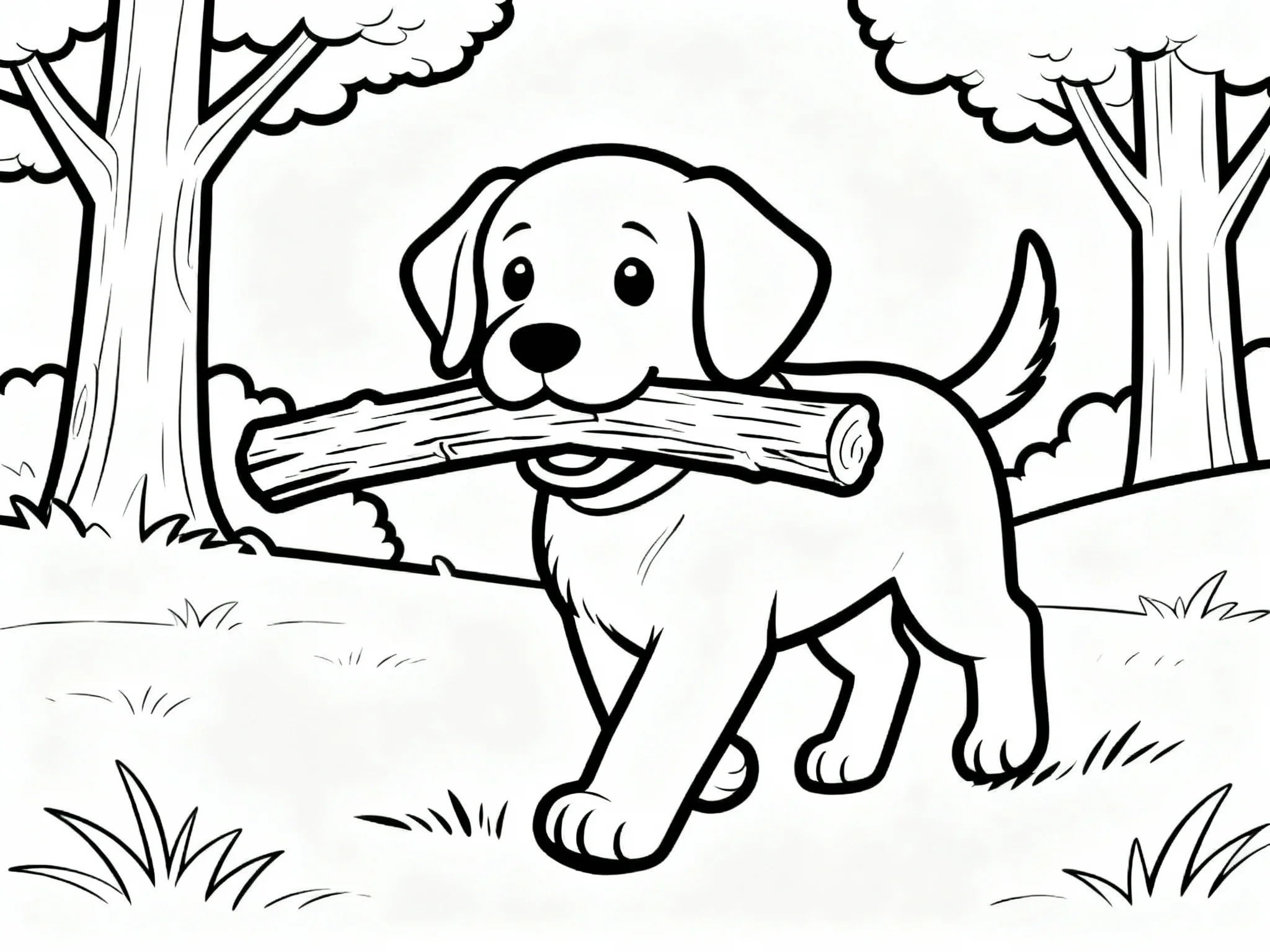Puppy with Stick