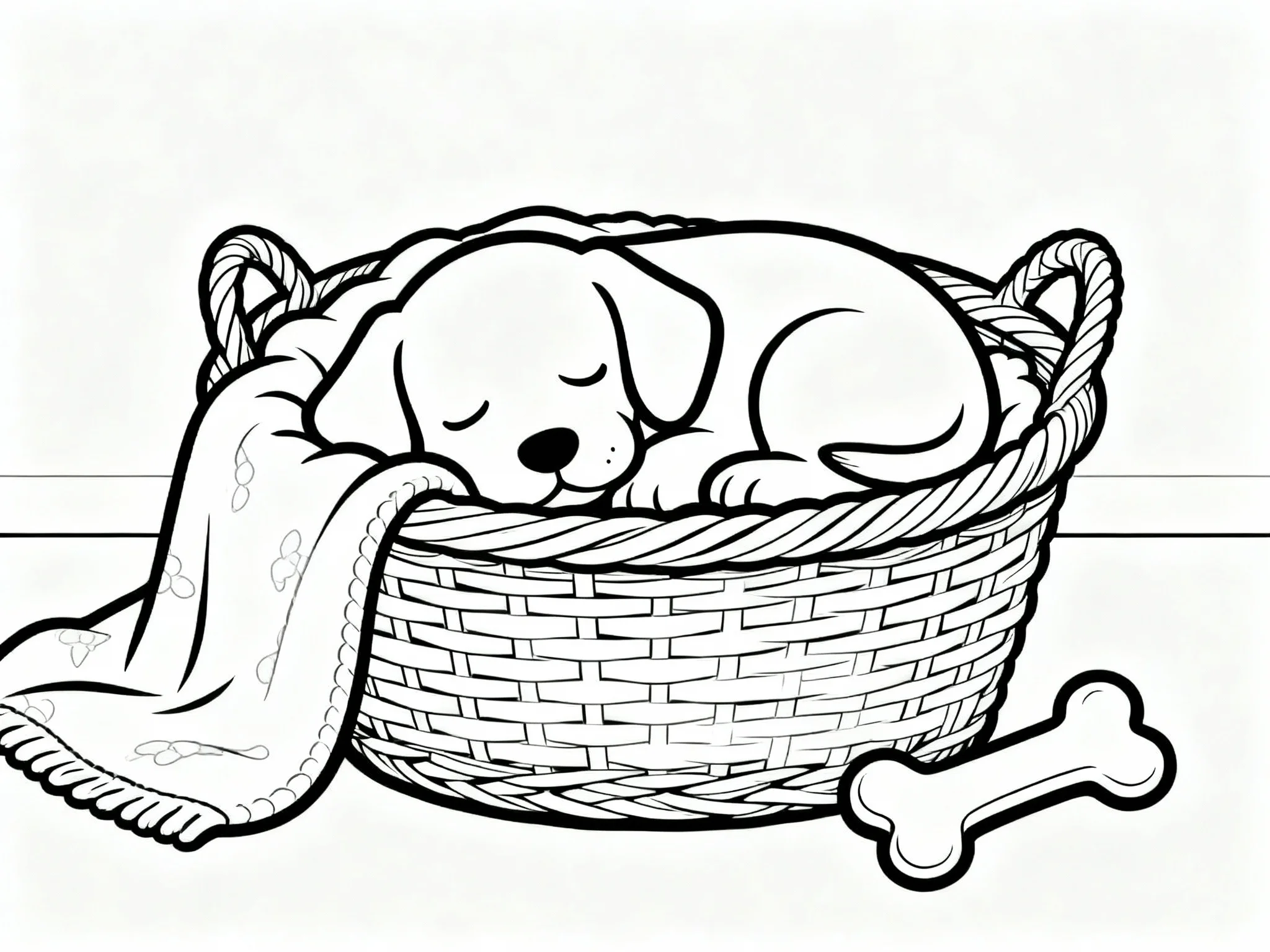 Puppy in a Basket
