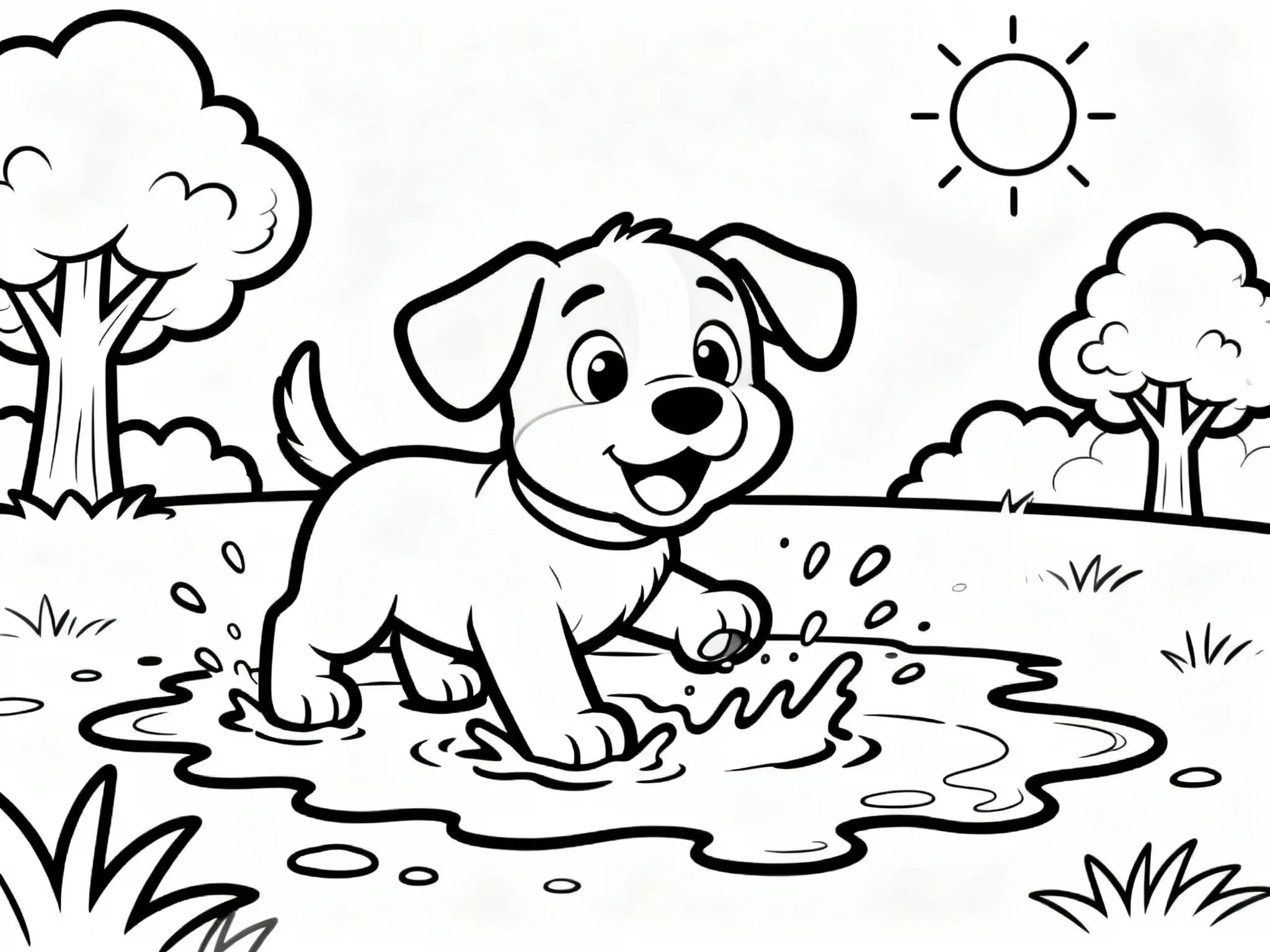 Puppy in Mud Puddle