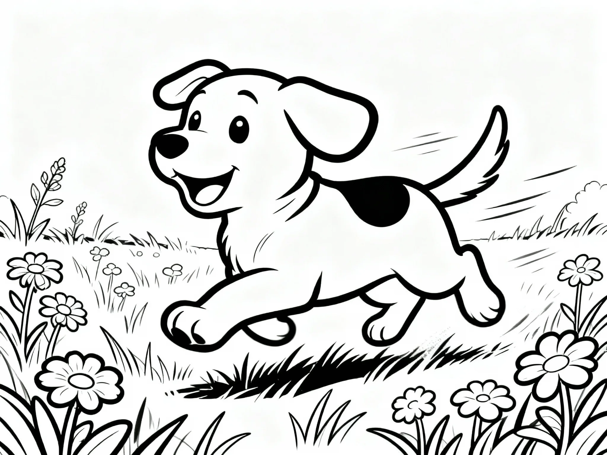 Puppy Running Through Field