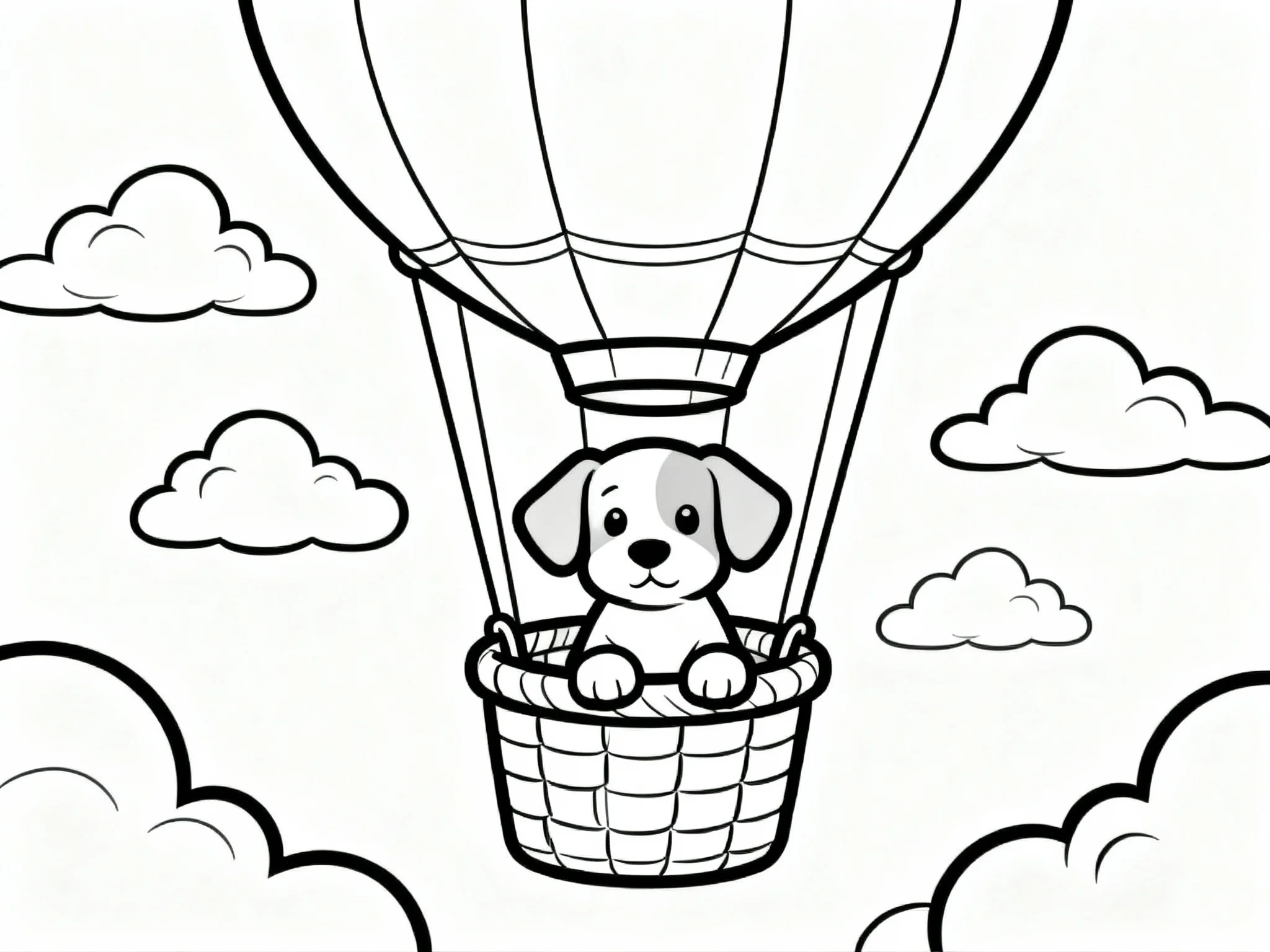 Puppy in a Hot Air Balloon