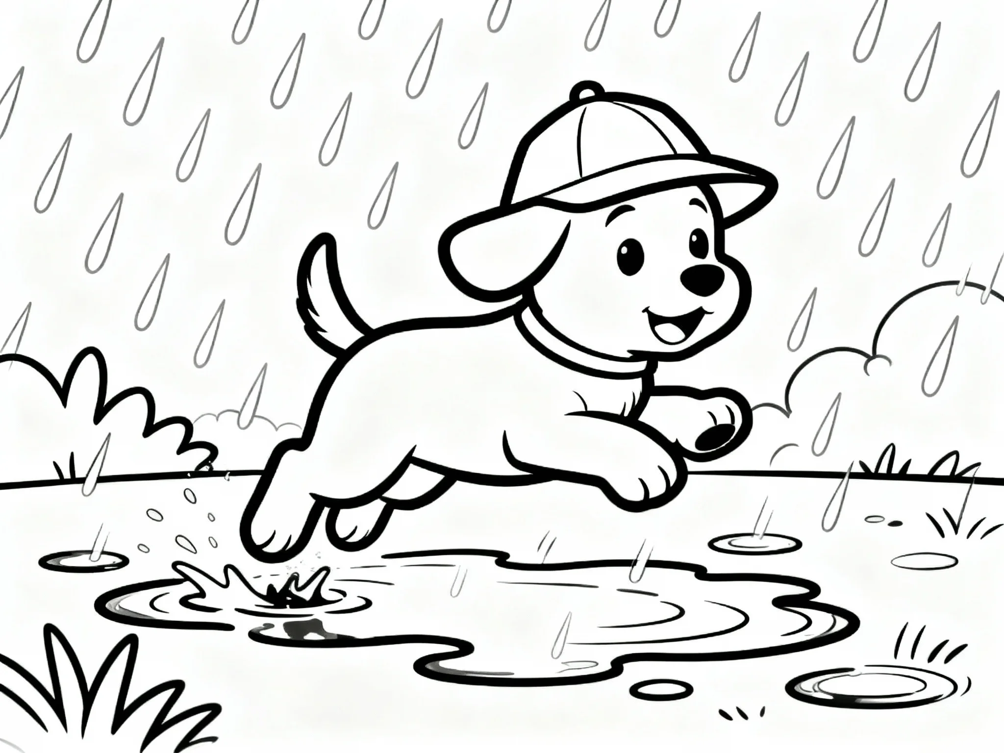 Puppy with Raindrops