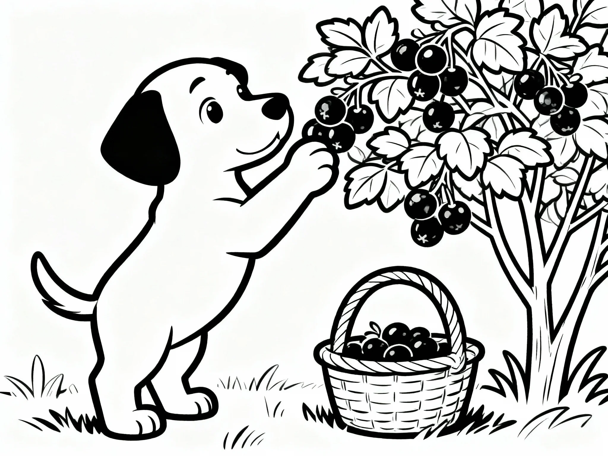 Puppy Picking Berries