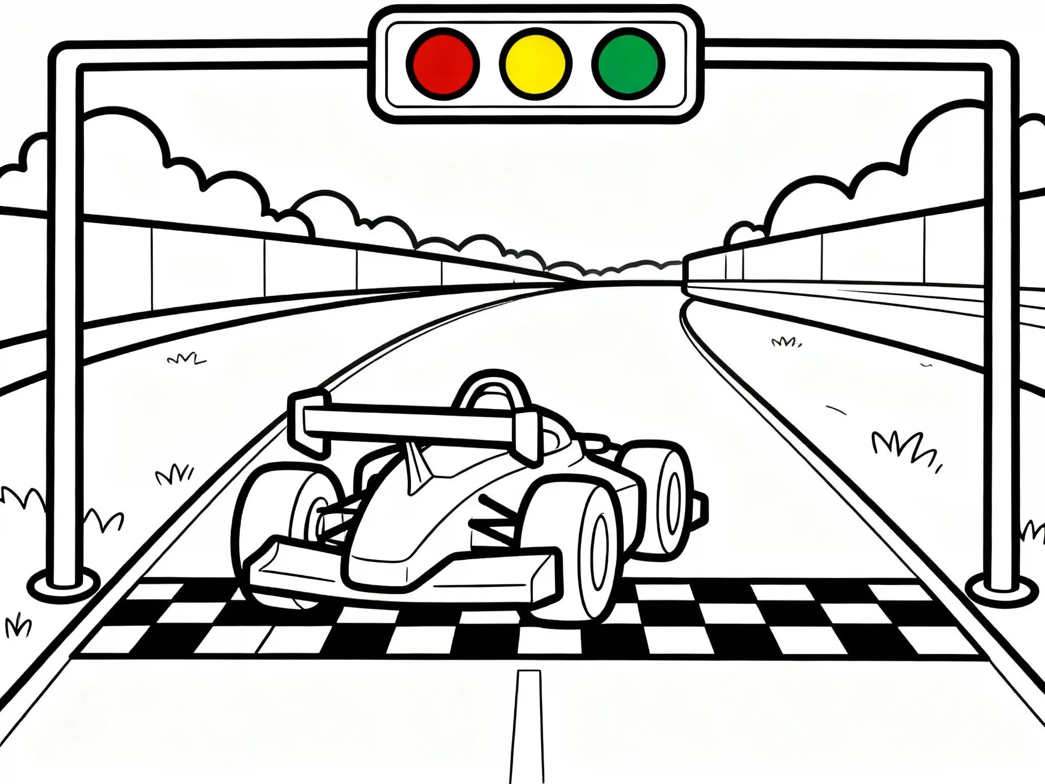 Race Car at Starting Line