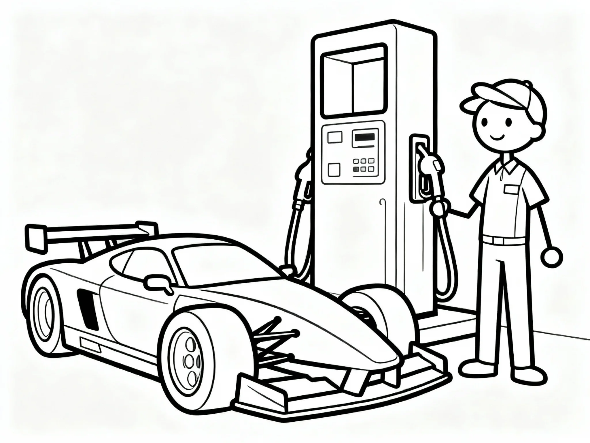 Race Car at the Gas Station