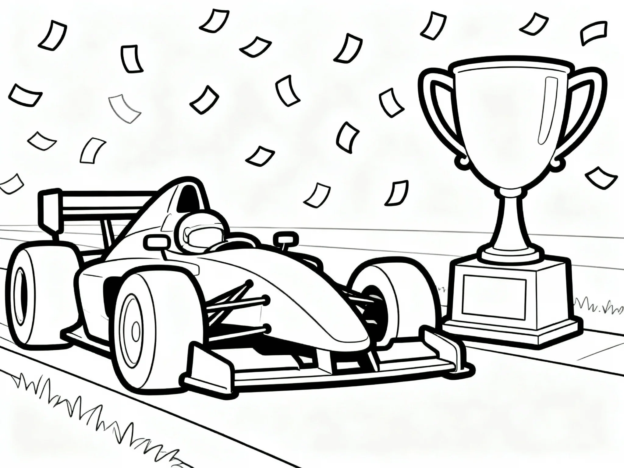 Race Car with Trophy