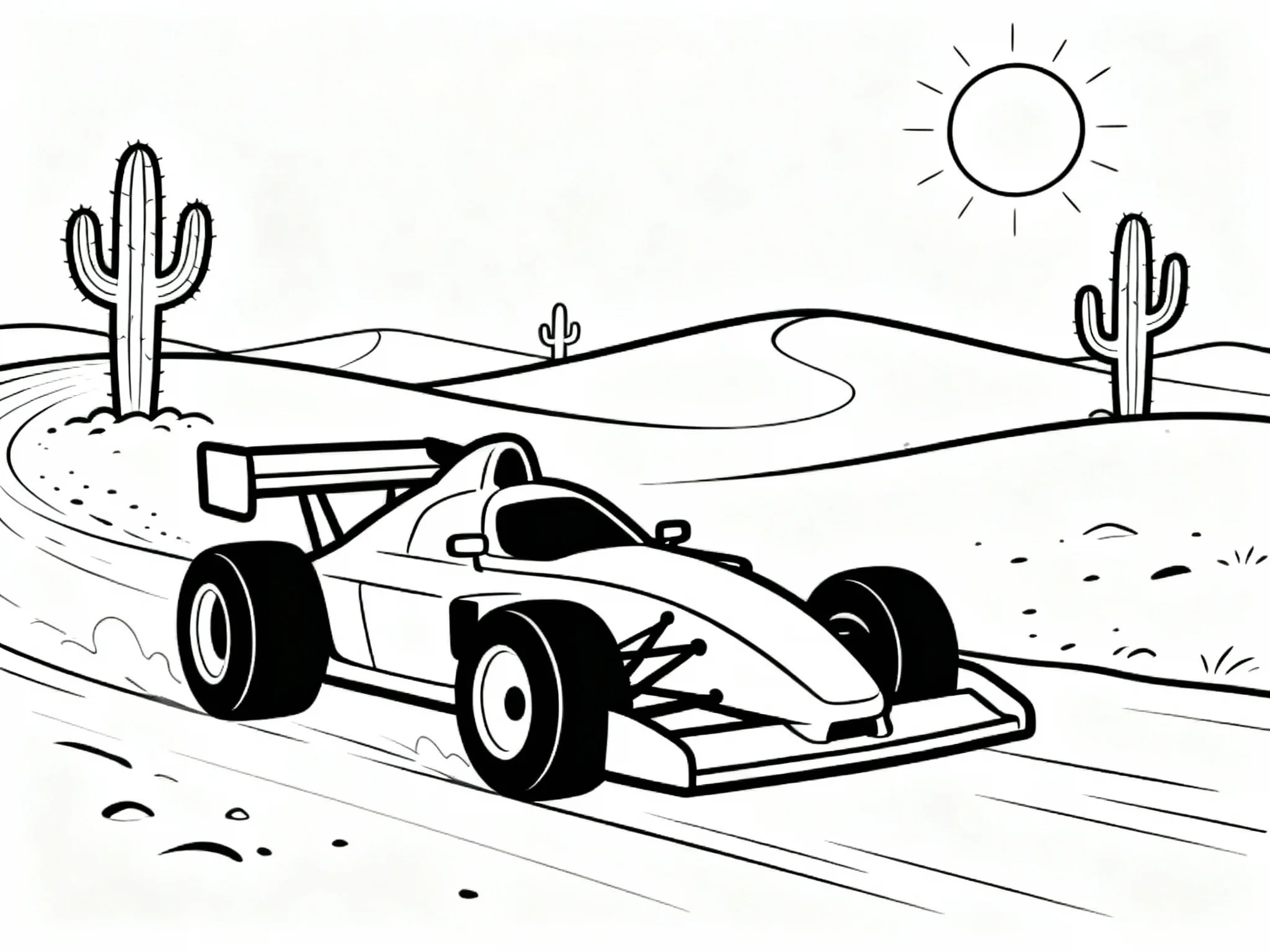 Race Car in the Desert