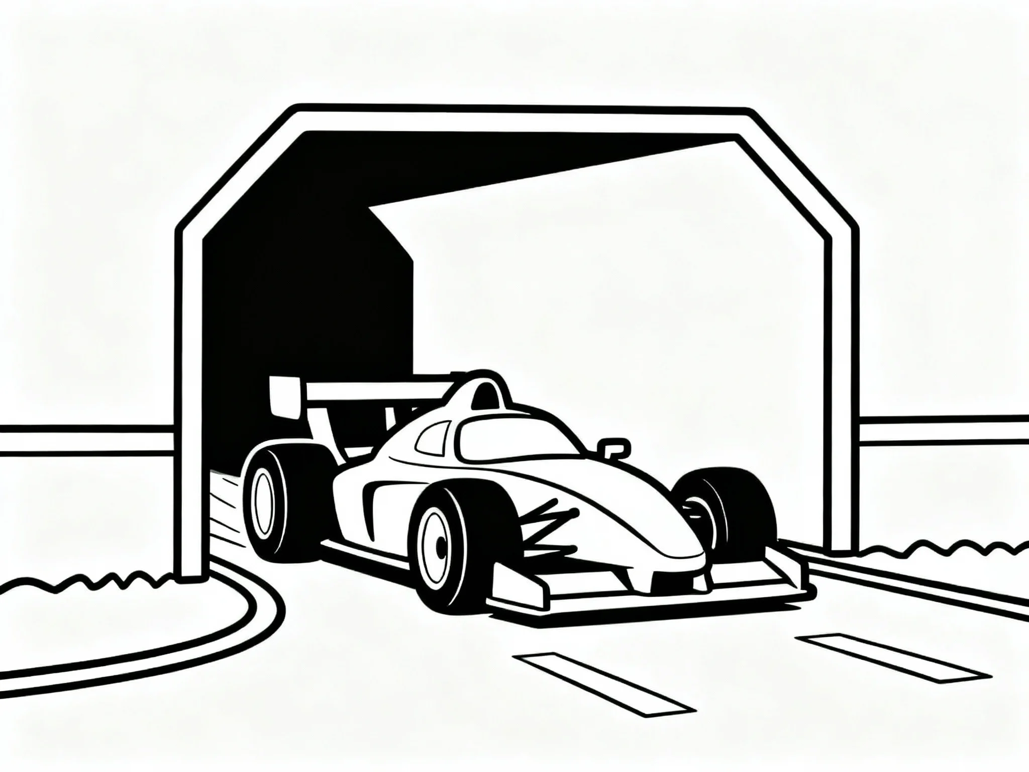 Race Car Through a Tunnel