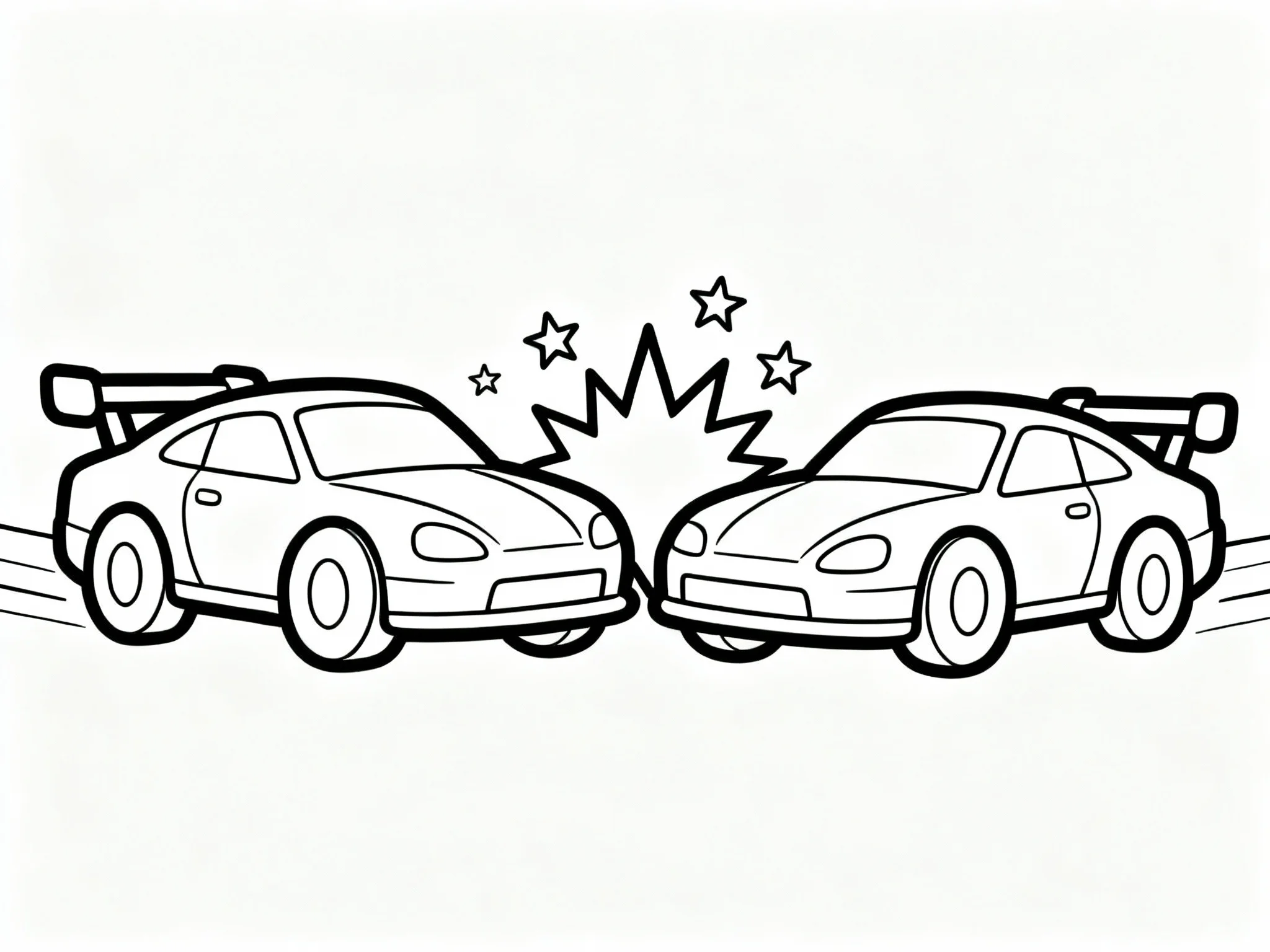 Two Race Cars Crashing