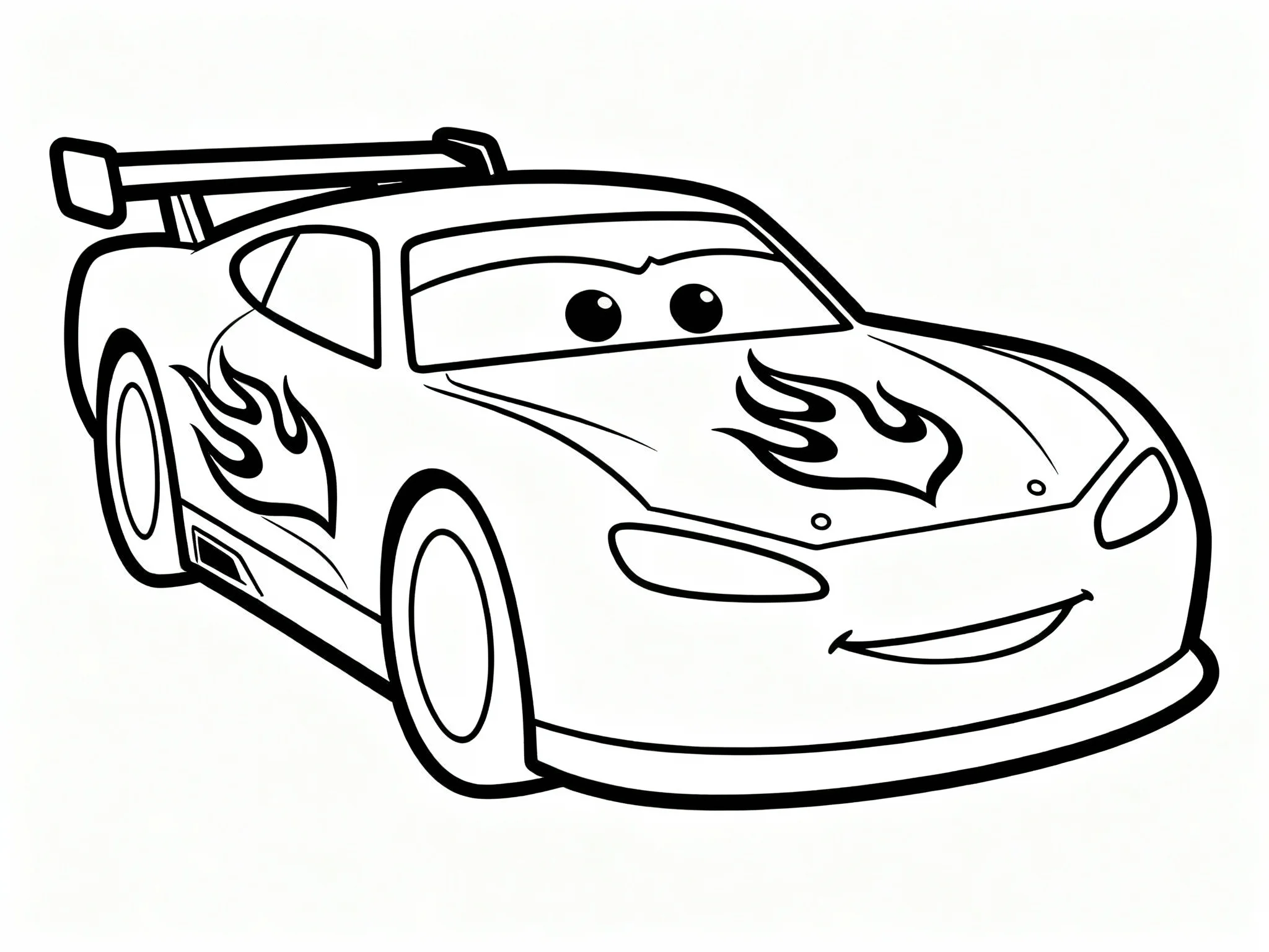 Race Car with Flames