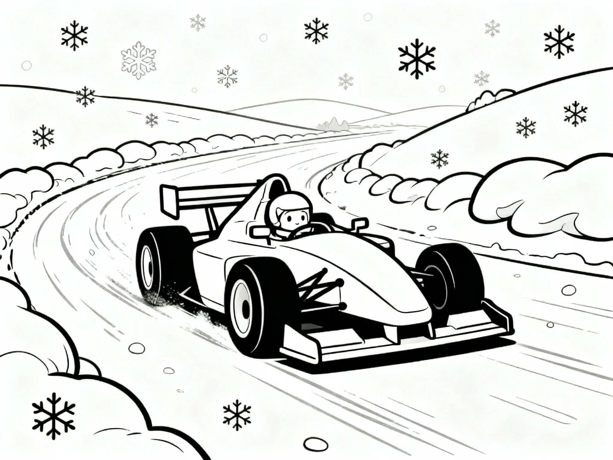 Race Car in Snow